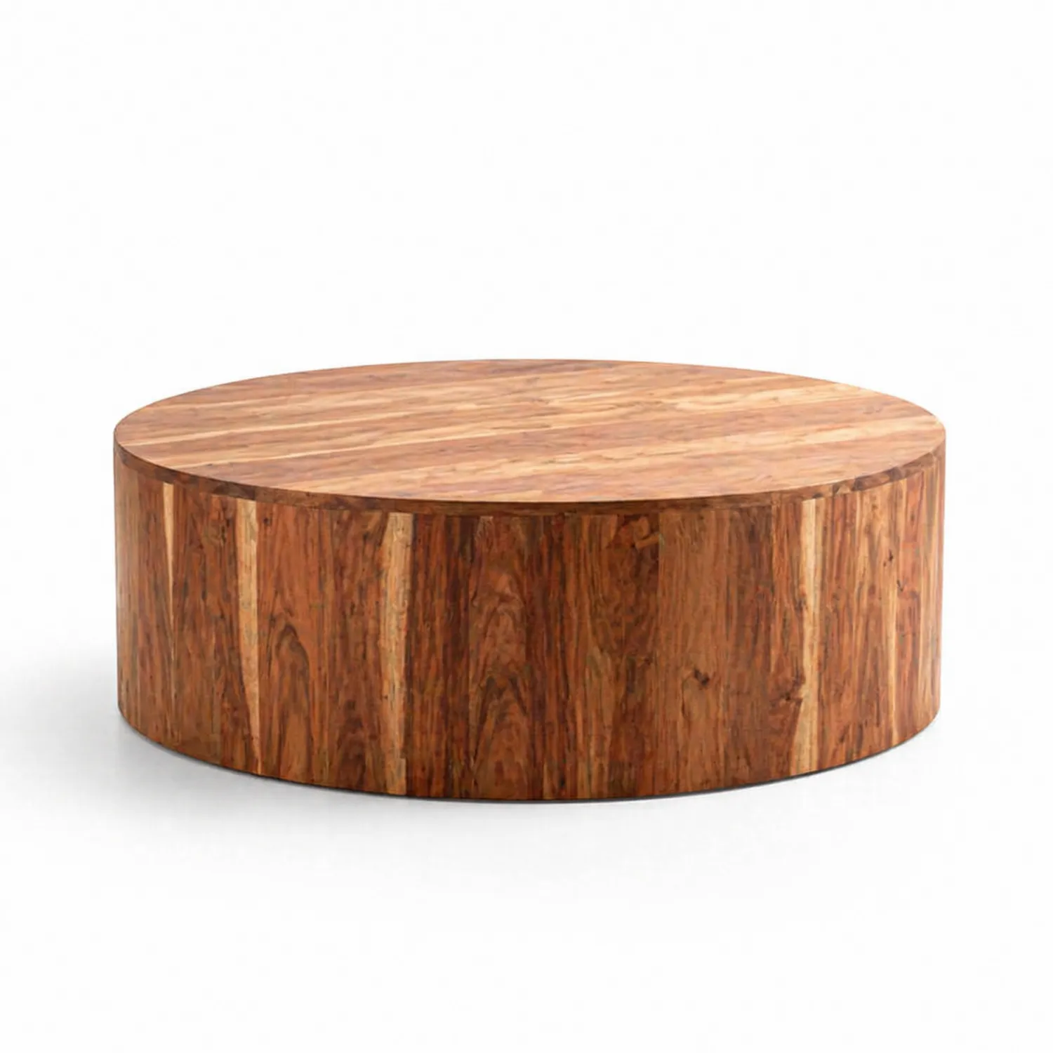 Mesa de Centro Redonda de Madera de Acacia 75 cm-Solveronest