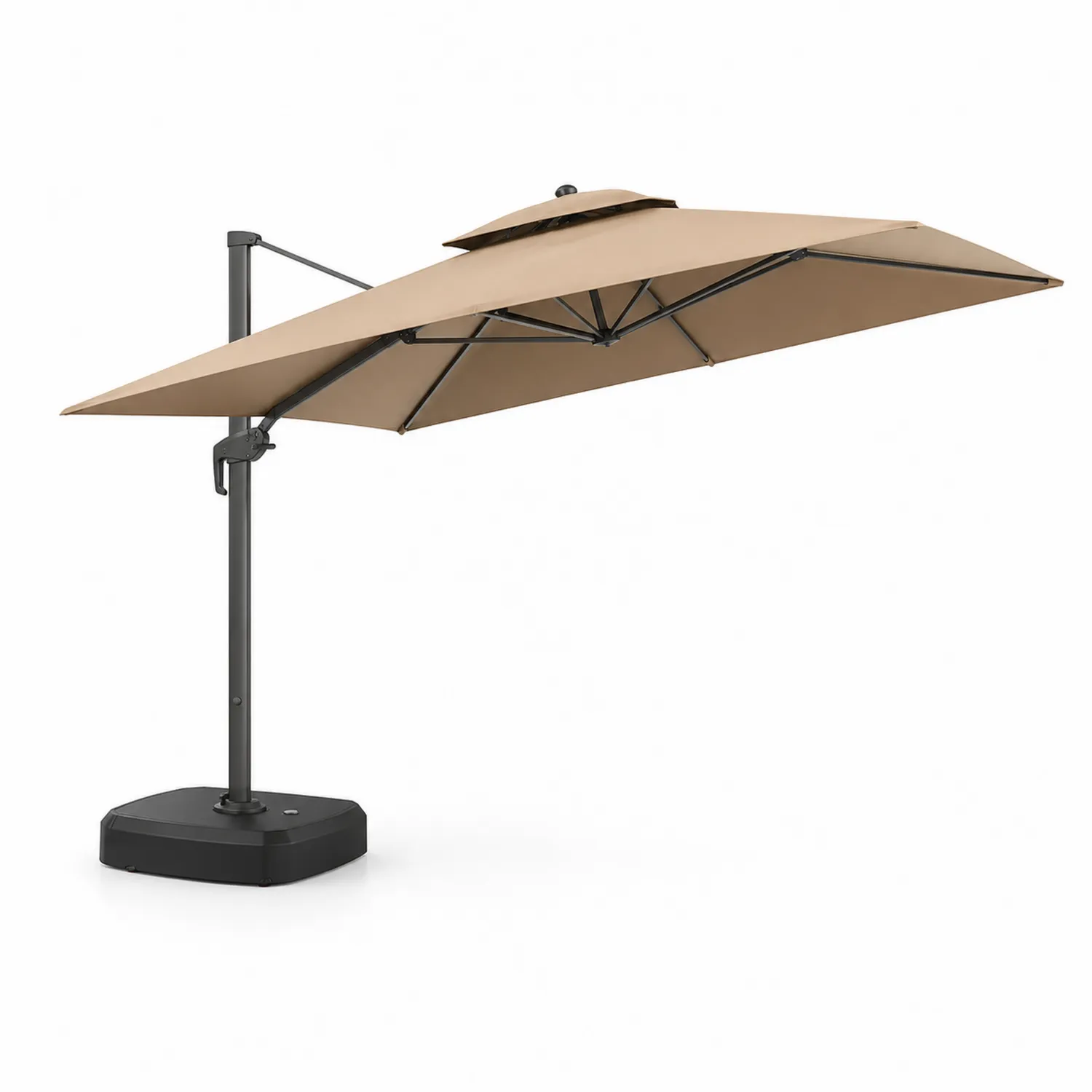 Parasol de brazo lateral de Aluminio y Poliéster Beige 300 cm-Solveronest