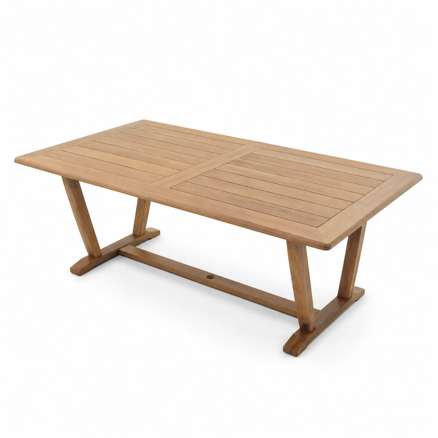 Mesa de jardín de madera de teca rectangular 200cm-Solveronest