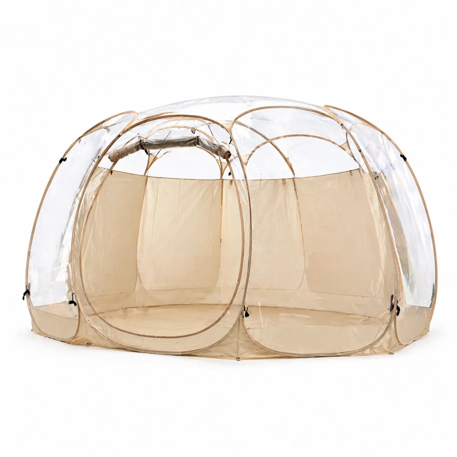 Carpa de PVC Transparente y Poliéster 300 cm Beige-Solveronest