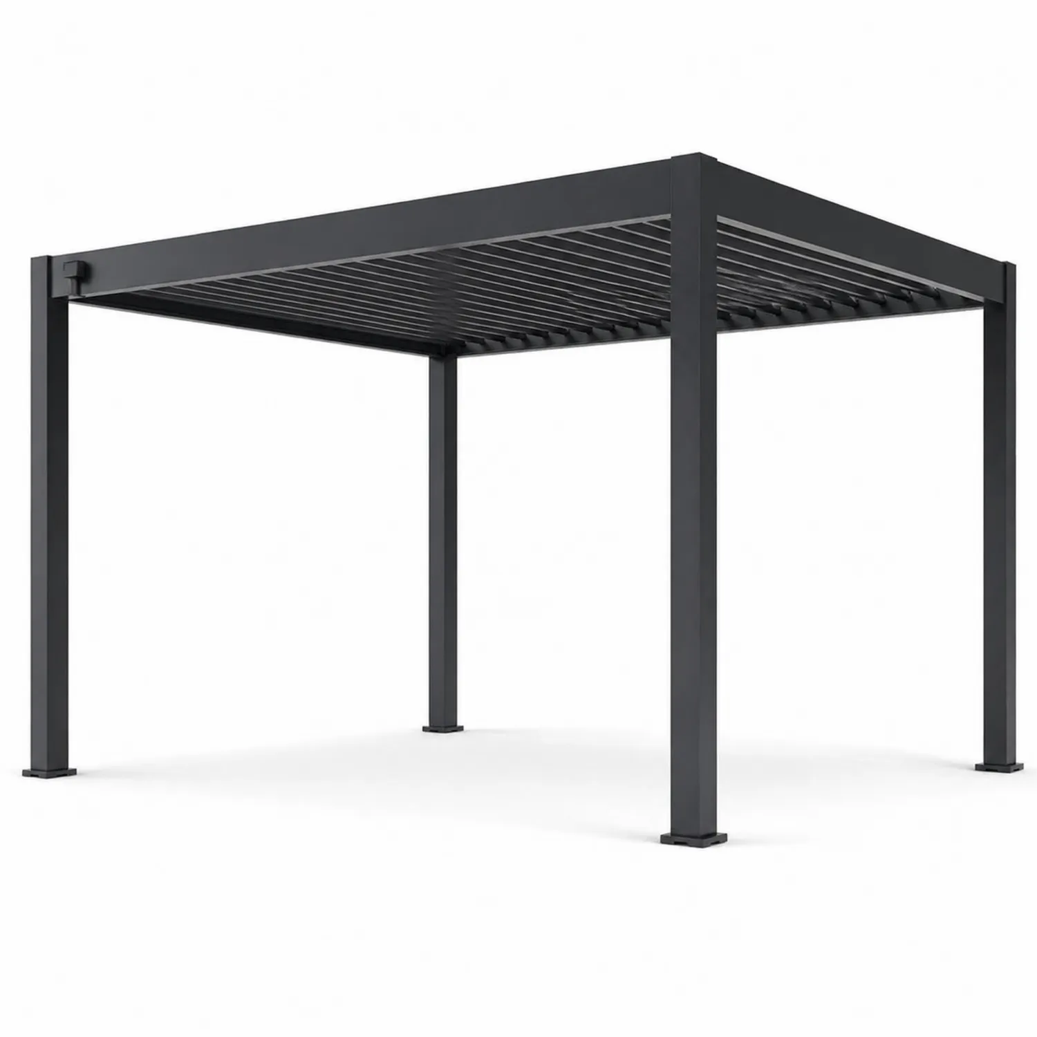 Pérgola de Aluminio Negro 3x3 m-Solveronest