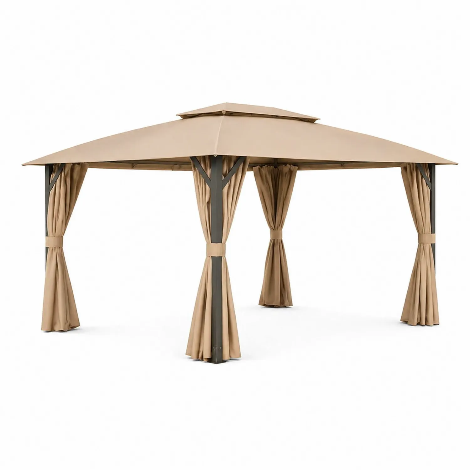 Pabellón de Jardín de Aluminio y Poliéster 4x3m Beige-Solveronest