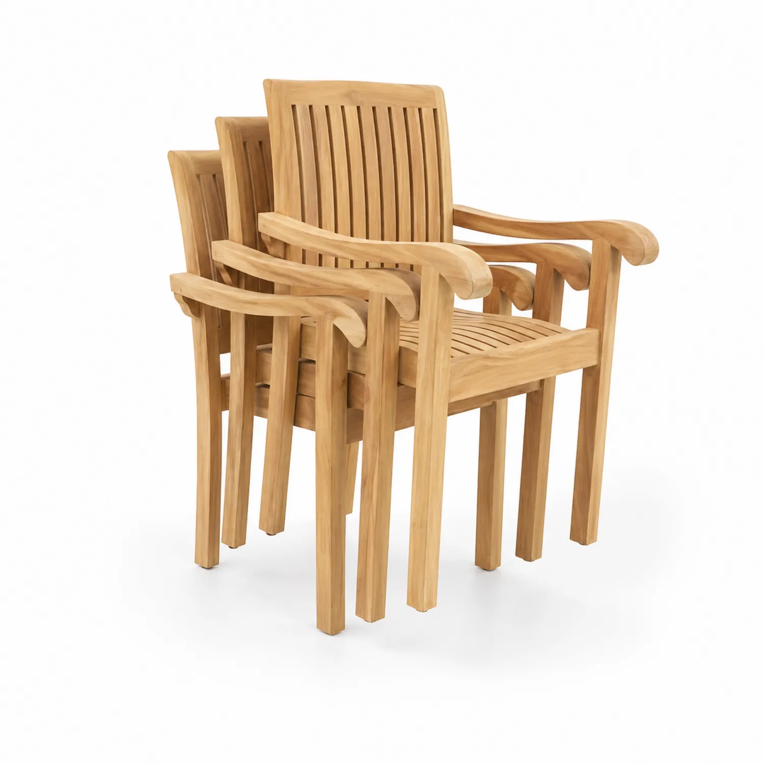 Sillas Apilables de Madera de Teca-Solveronest
