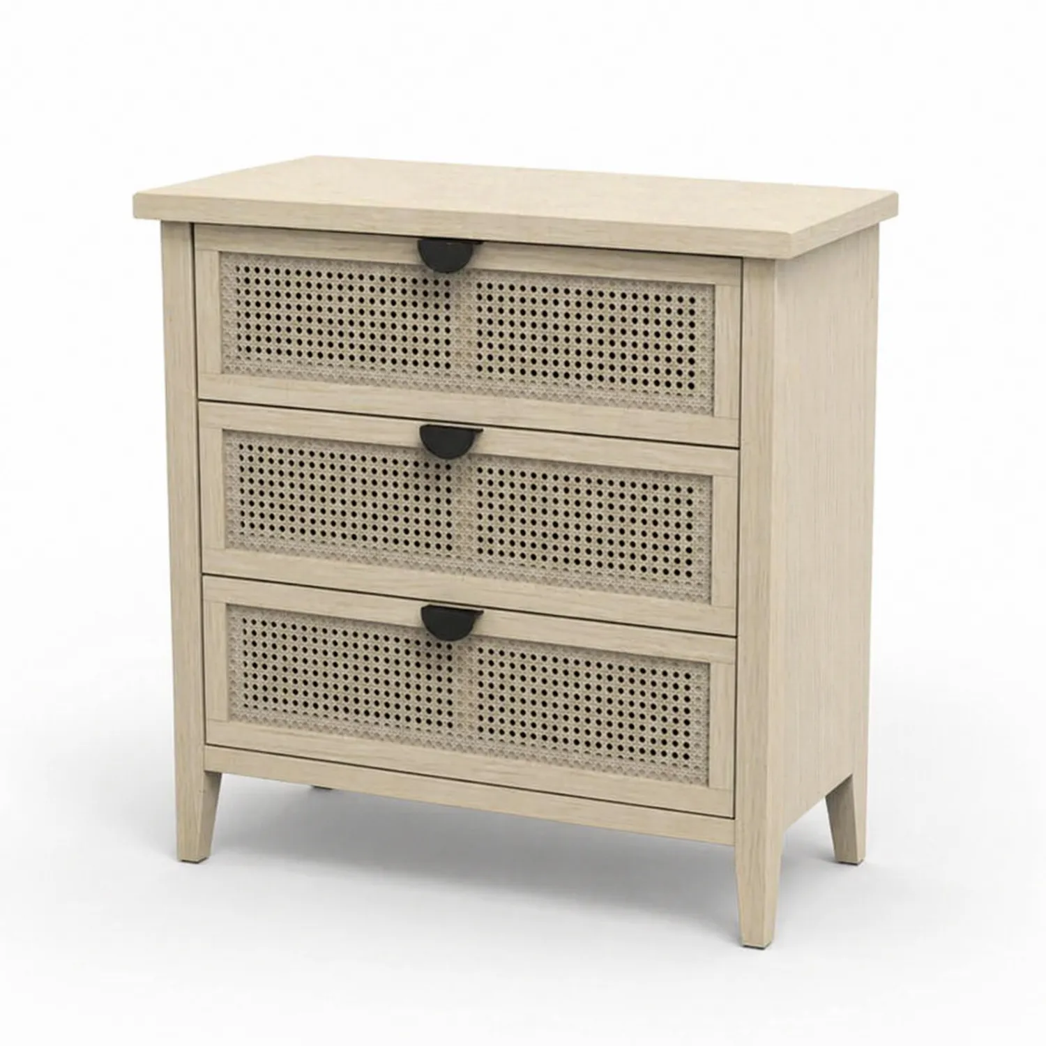 Cajonera de Madera y Ratán 80x40x90 cm Beis-Solveronest