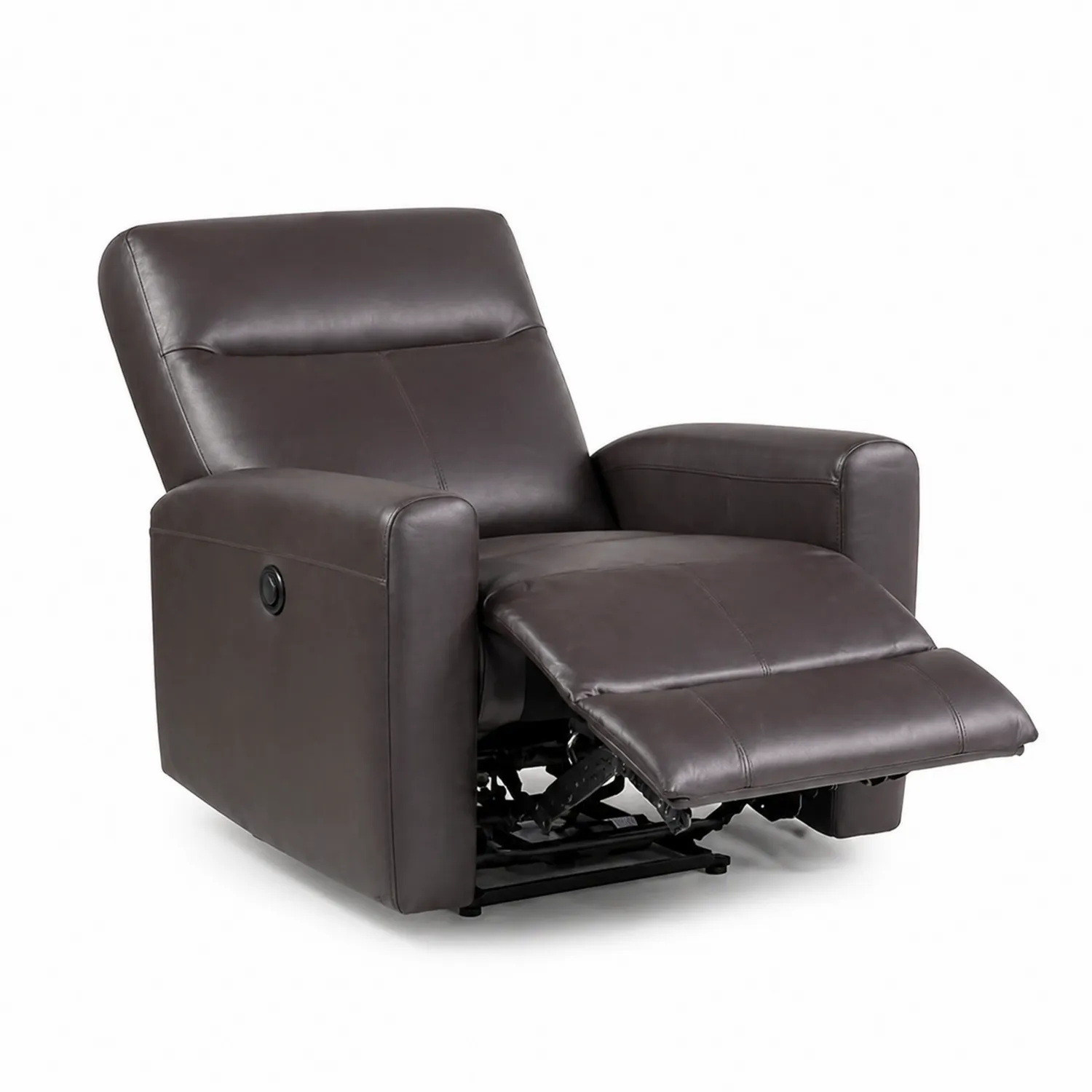 Sillón Reclinable de Piel Sintética Marrón Oscuro 98cm x 87cm x 90cm-Solveronest