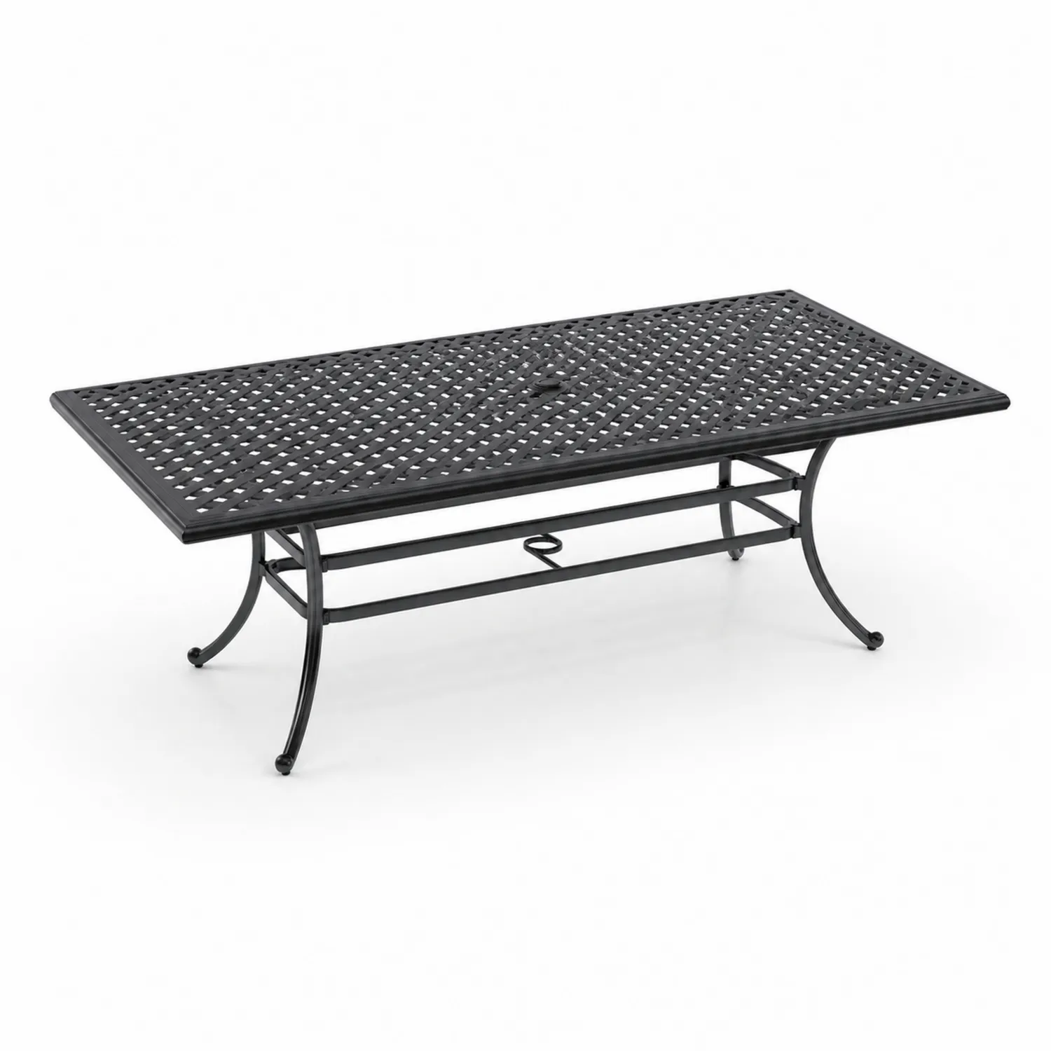 Mesa de centro de metal negra para exterior-Solveronest