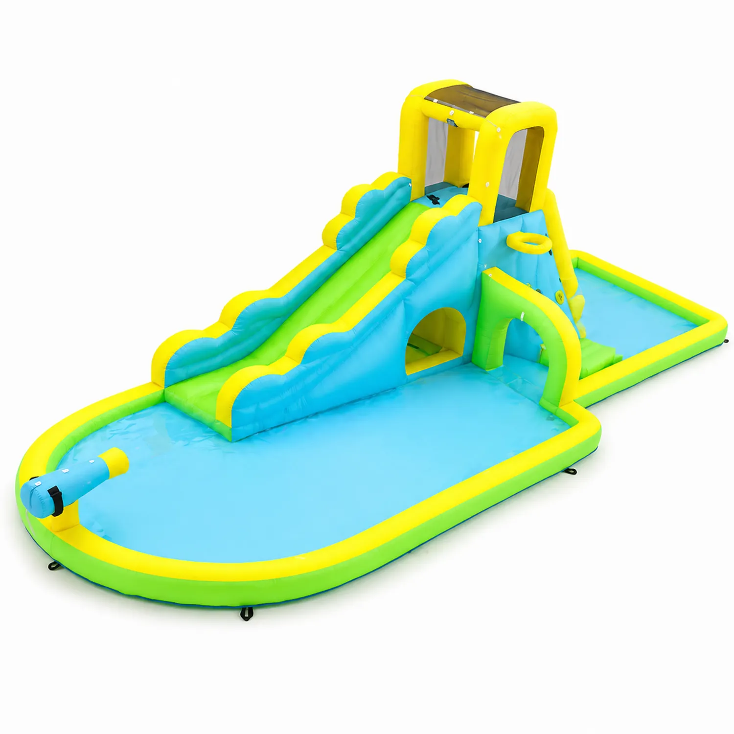 Parque Acuático Inflable con Tobogán PVC 400 cm x 335 cm x 230 cm-Solveronest