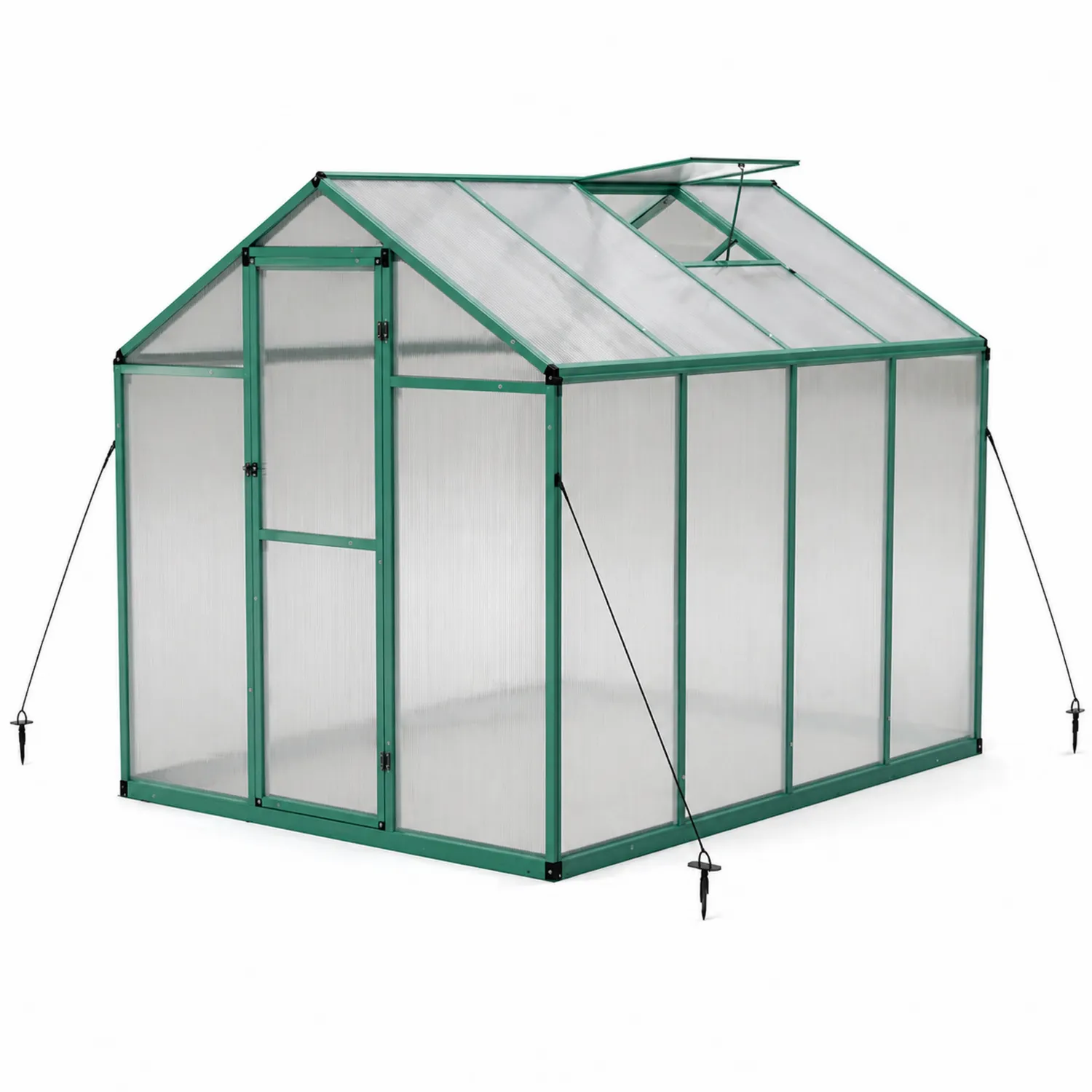 Invernadero de aluminio con policarbonato verde-Solveronest