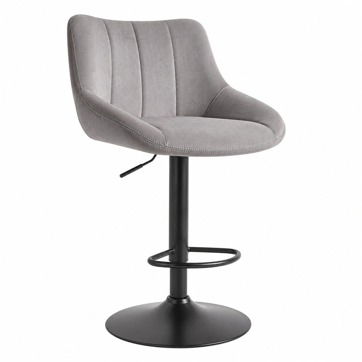 Barhocker mit Stoffbezug und Armlehnen hahenverstellbar B/H/T ca 53x124x41 cm-cartvoro 