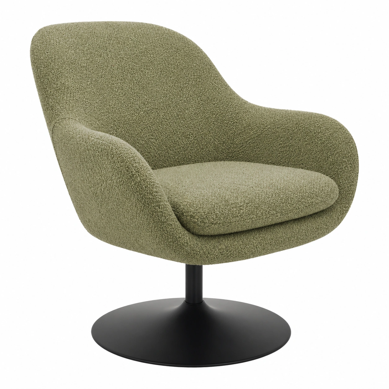 Drehsessel gepolstert Stoff Bouclé Beige ergonomisch ca. 72 x 81 x 96 cm-cartvoro 