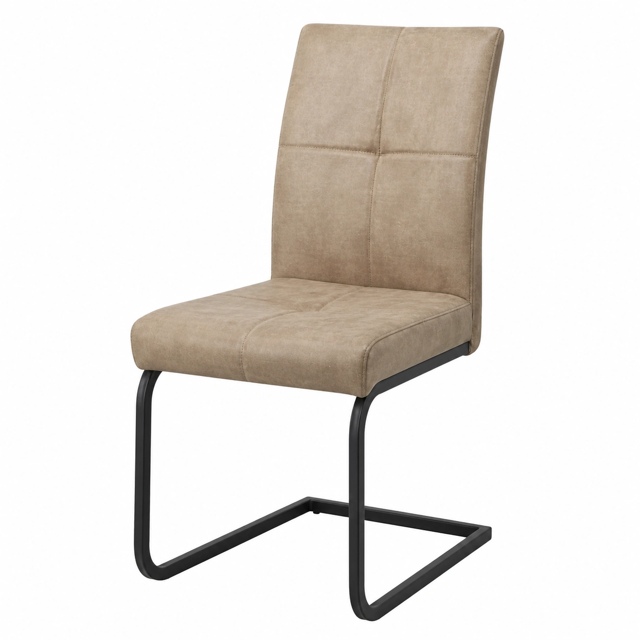 Freischwinger Stuhl Gepolstert Microfaser Grau Modern B/H/T ca. 45x92x65 cm-cartvoro 