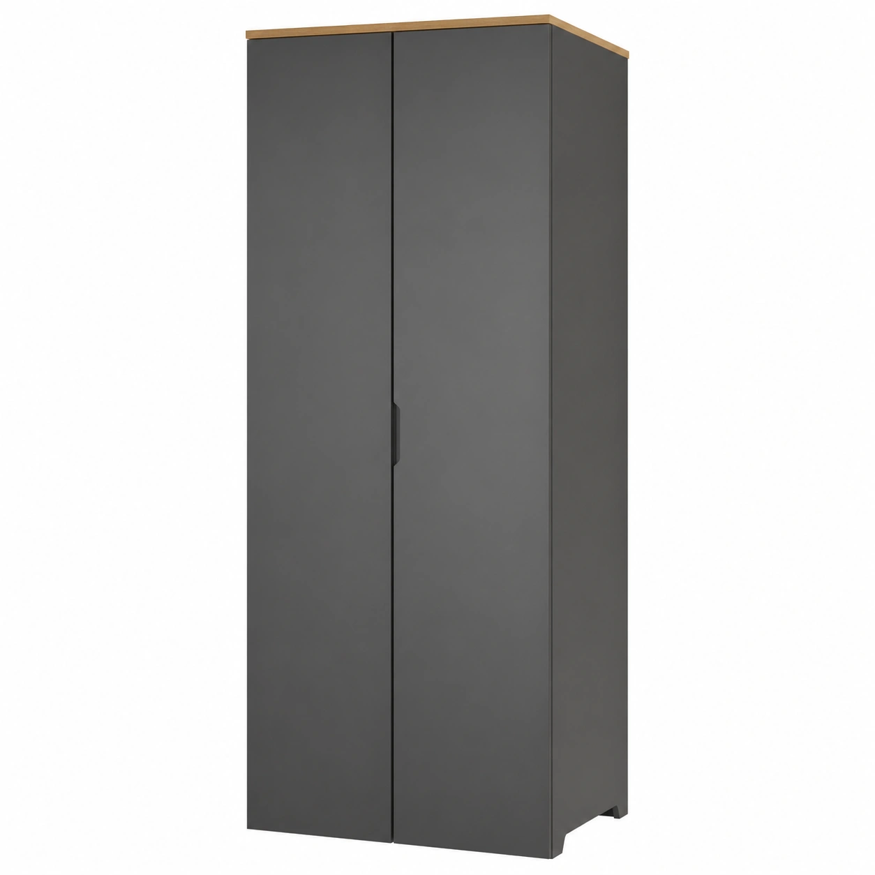 Moderner Schuhschrank in Anthrazit matt mit Holzakzent – stilvoll & platzsparend (80x35x190 cm)-cartvoro 