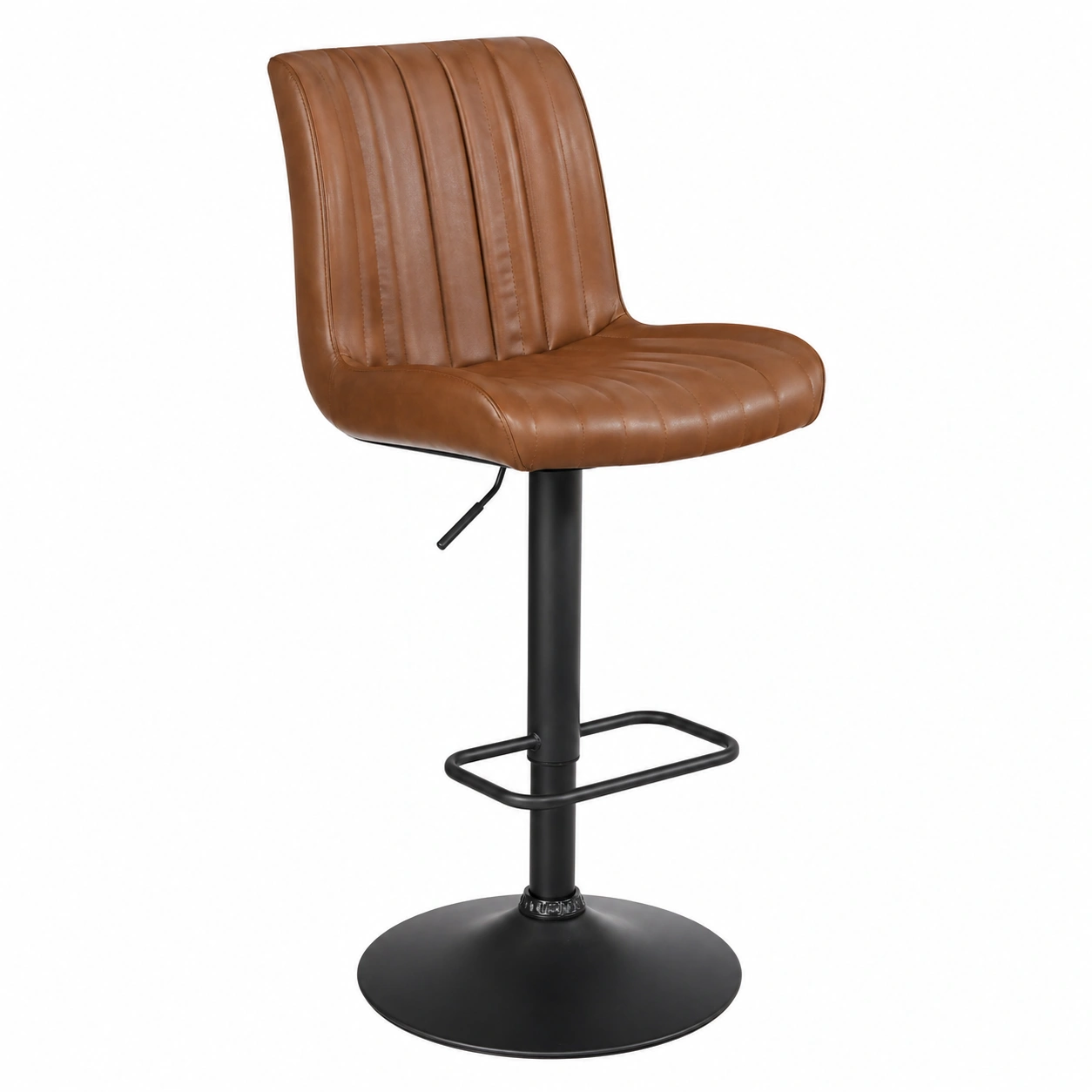 Barhocker hahenverstellbar Vintage Microfaser Braun Metallgestell 44x57x102 cm-cartvoro 