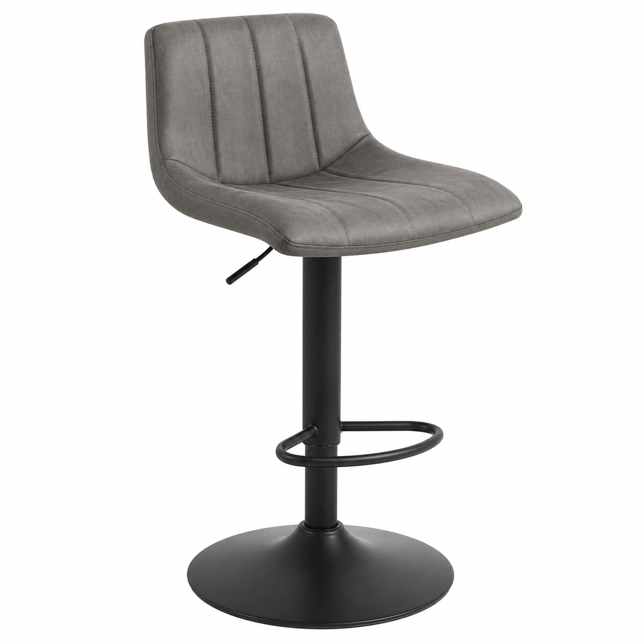 Moderner Barhocker mit Gepolsterter Sitzflaeche und Hoehenverstellung Beige-cartvoro 