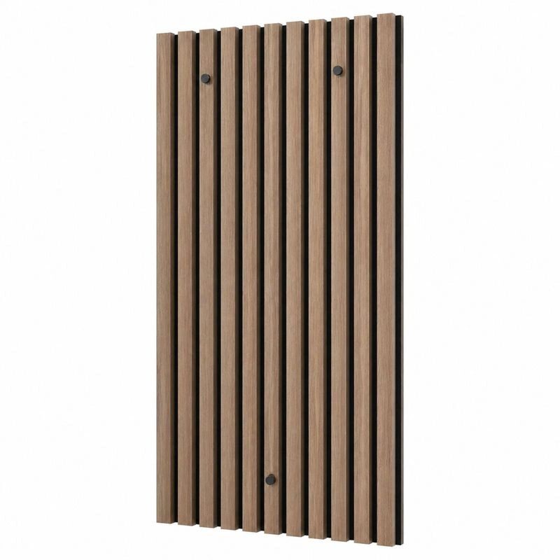 Moderne Wandgarderobe Lamellen Design Eiche Braun Schwarz 30° Stilvolle Holzleiste Garderobenpaneel-henvaro 