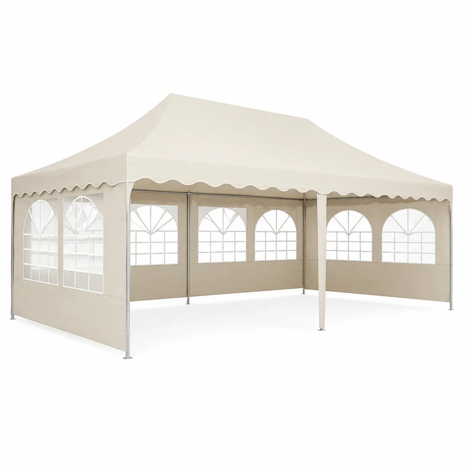 Namiot ogrodowy 6x3m beżowy PVC stalowy