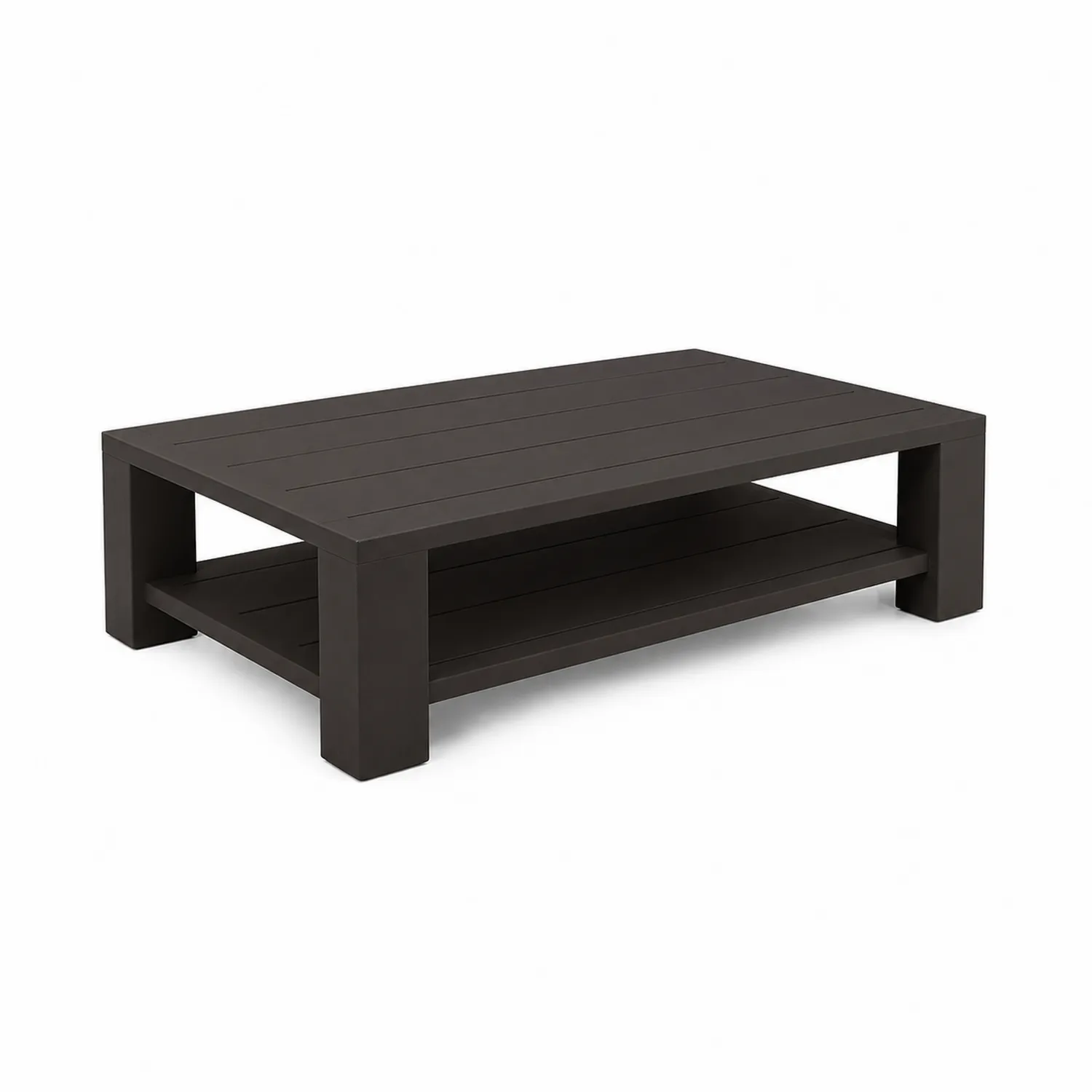 Plastikowy stolik kawowy 120x60x30 cm ciemnobrązowy