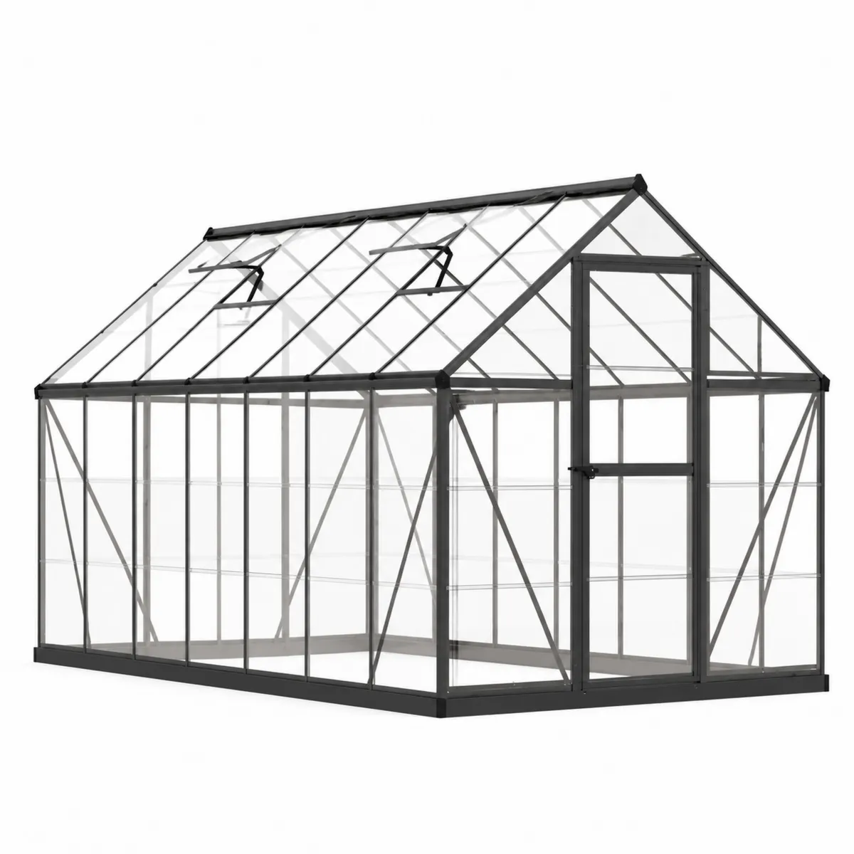 Szklarnia ogrodowa aluminiowa poliwęglanowa 4.3x2.5x1.95 m przezroczysta