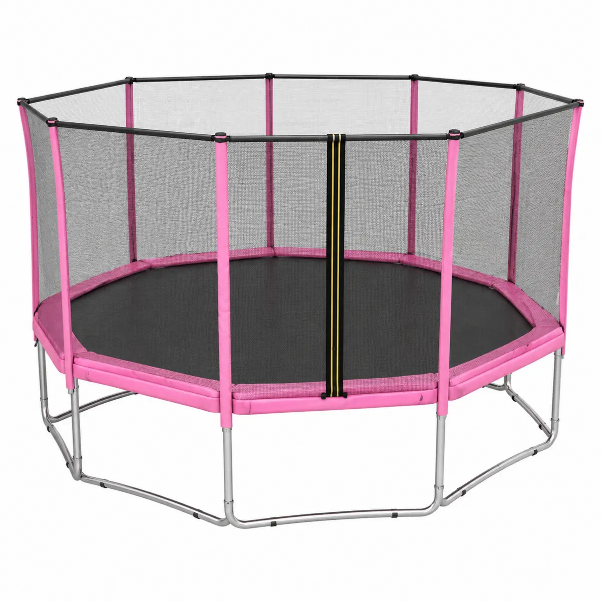 Trampolina z siatką 244 cm Różowa Stal