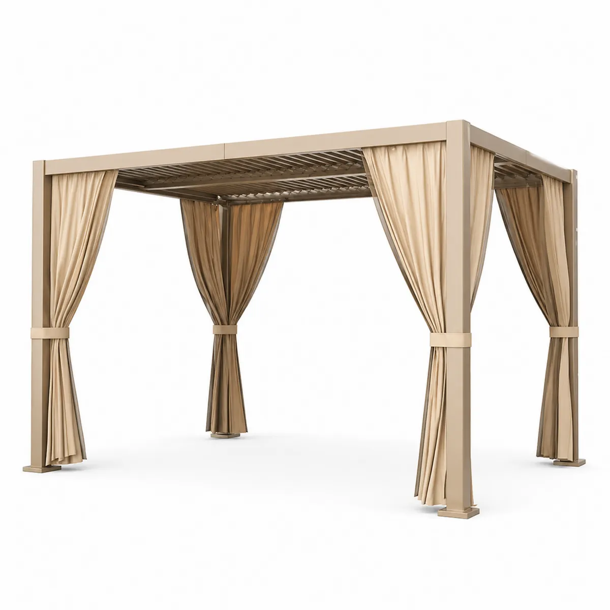 Pergola aluminiowa 3x3 m z zasłonami poliestrowymi