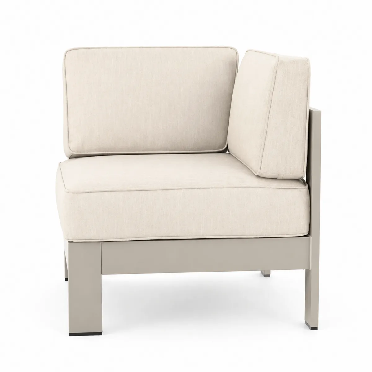 Kątowy fotel z aluminium z tkaniną 75cm