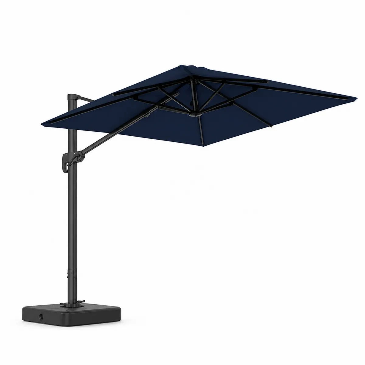 Parasol ogrodowy z bocznym ramieniem kwadratowy 3m poliester Niebieski