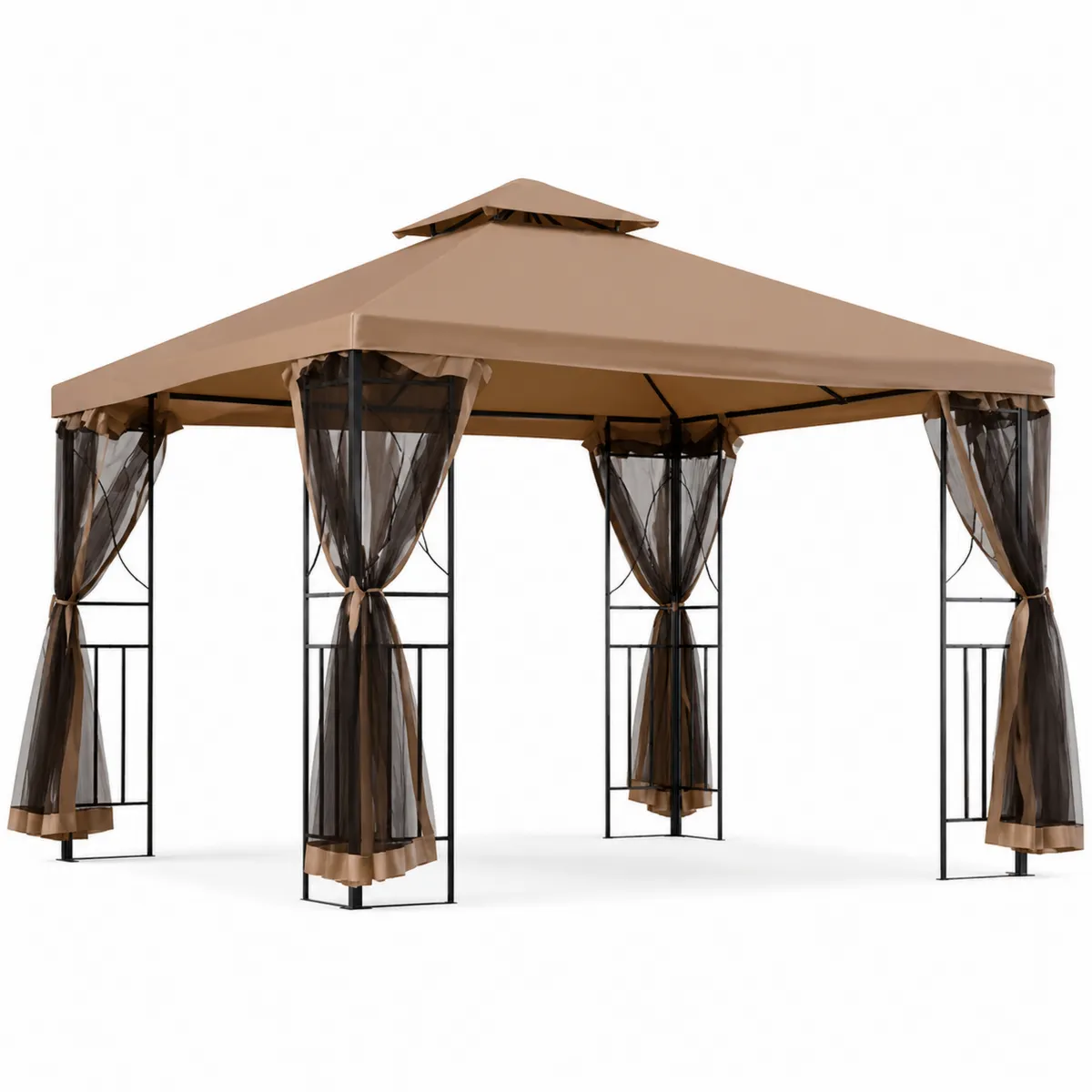 Altana ogrodowa metalowa 300x300 cm Beżowy