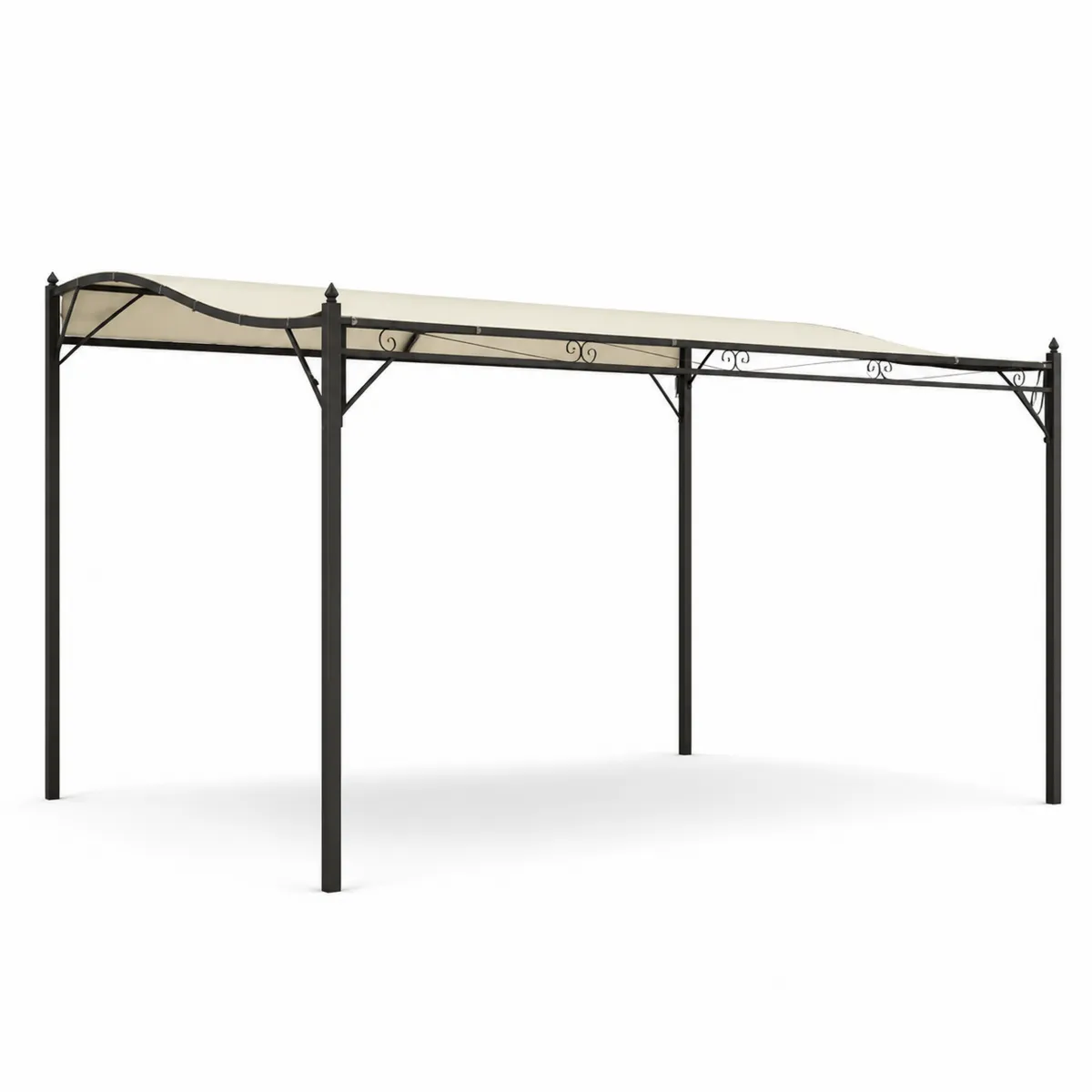 Pergola metalowa 3x4 m beżowa stal i poliester