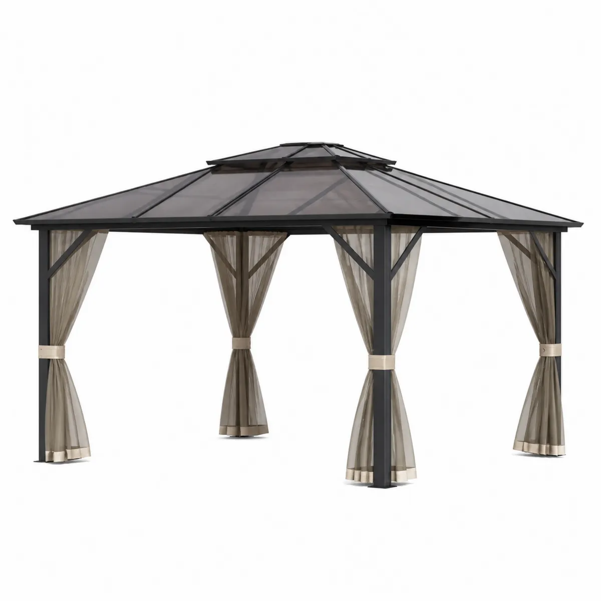 Altana ogrodowa 300x400 cm Antracyt Aluminium Poliwęglan