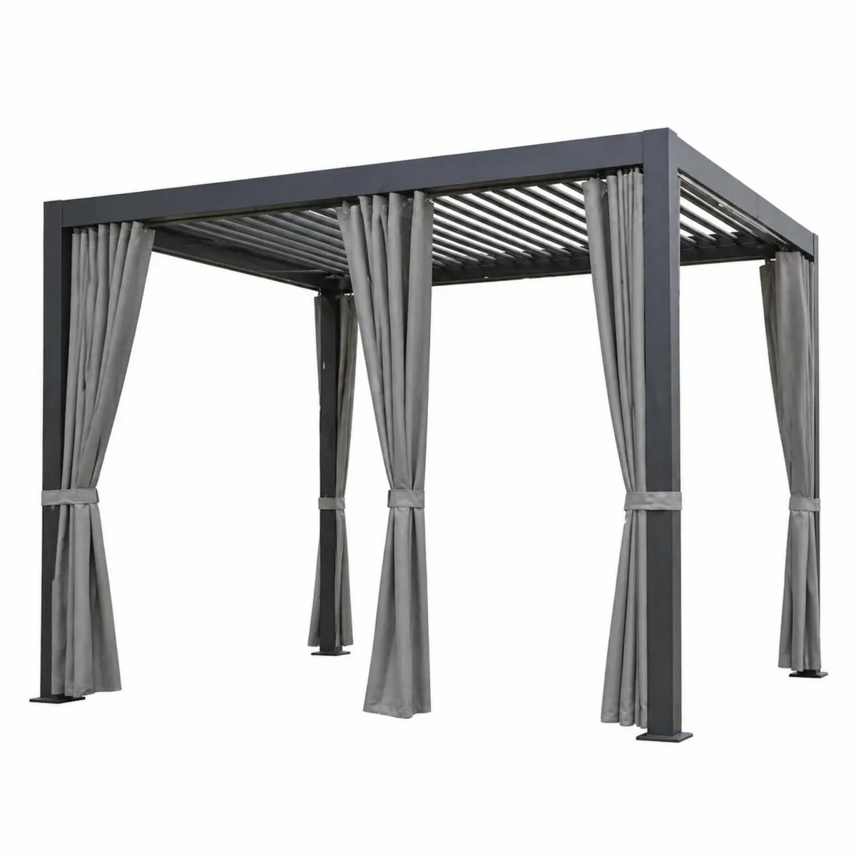 Pergola ogrodowa prostokątna 300x400 cm szara aluminium