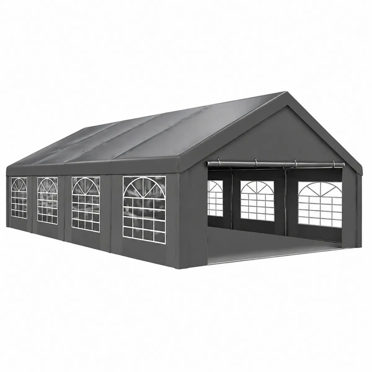 Namiot ogrodowy 12x6 m stalowy PVC Antracytowy
