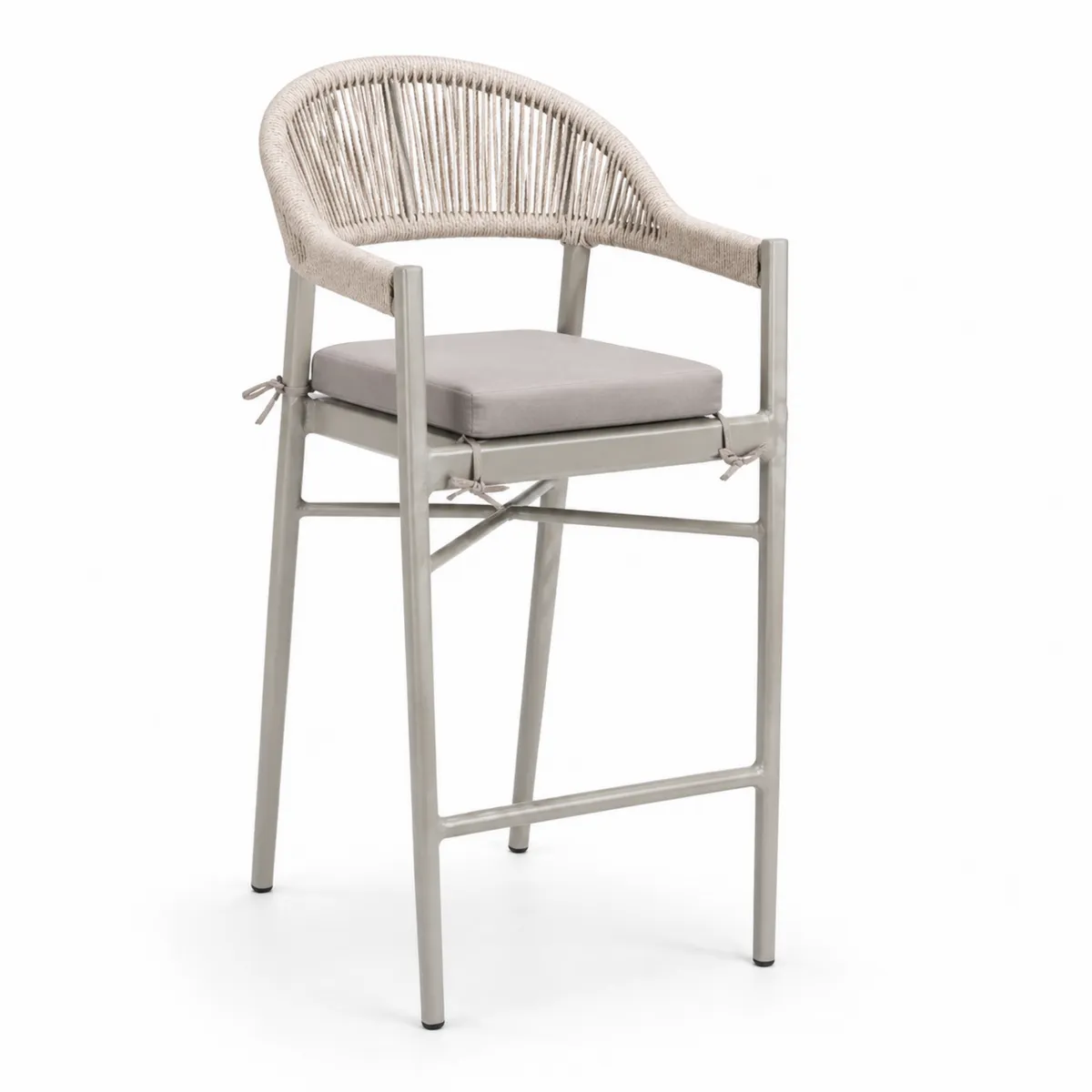 Krzesło z liny i aluminium, Szare, 105 cm