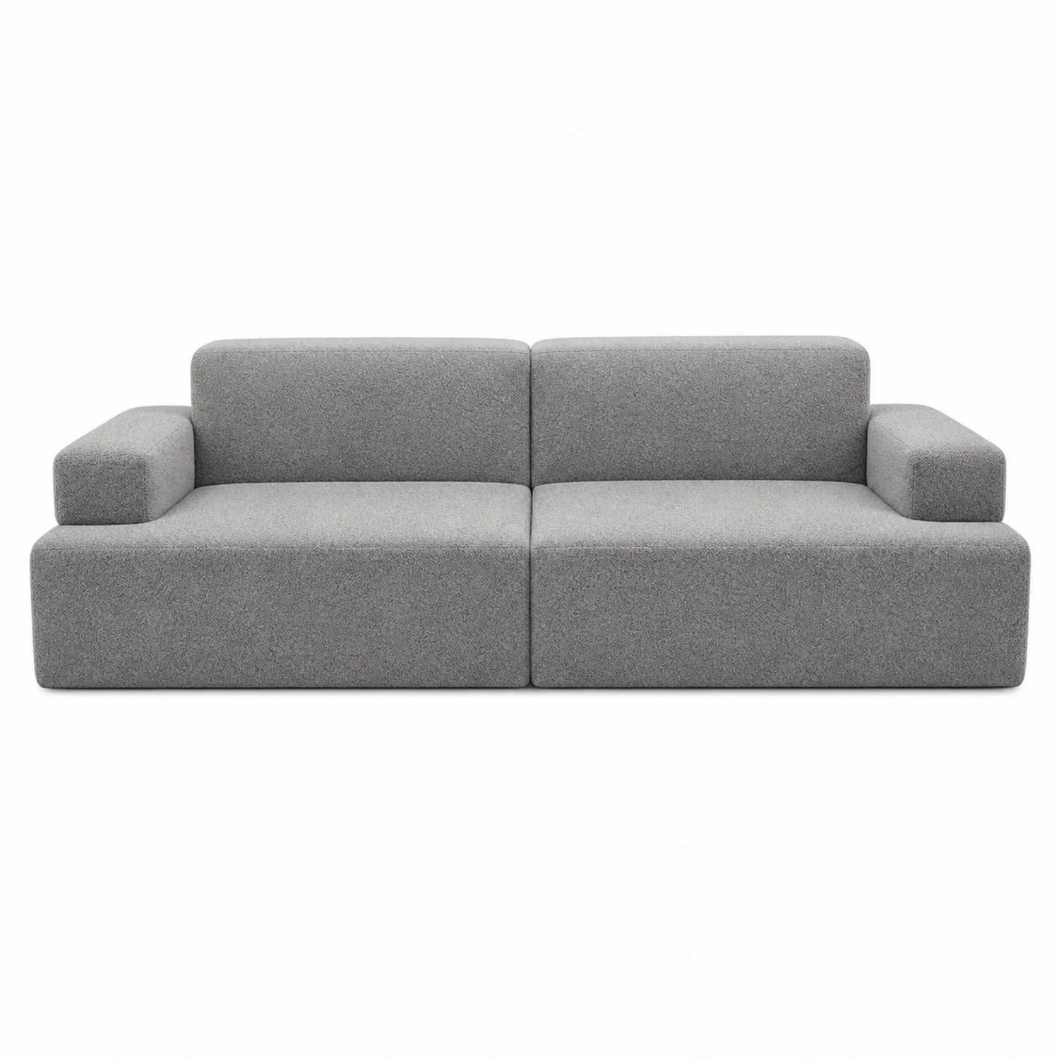 Sofa modułowa 2-osobowa z szarej tkaniny