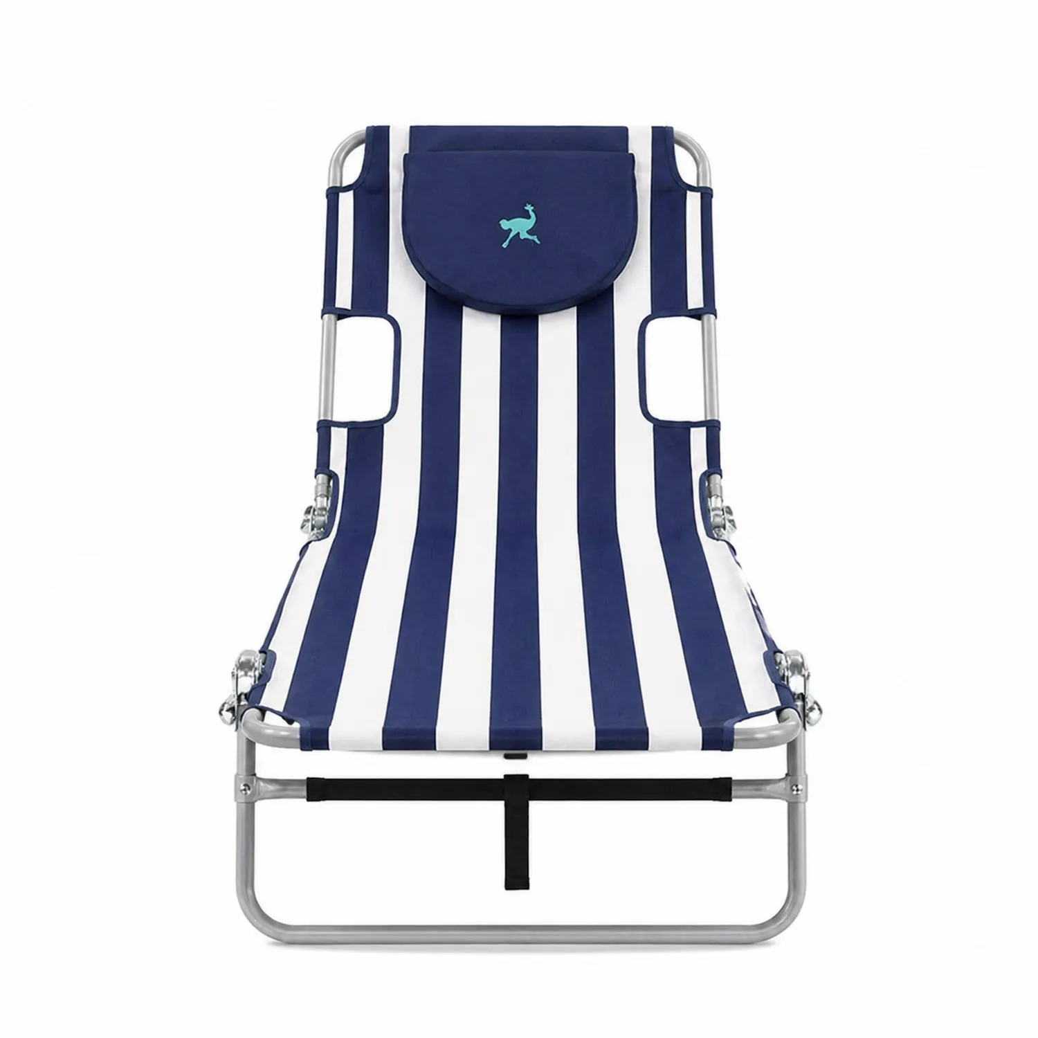 Składane krzesło plażowe z paskami, aluminiowa rama