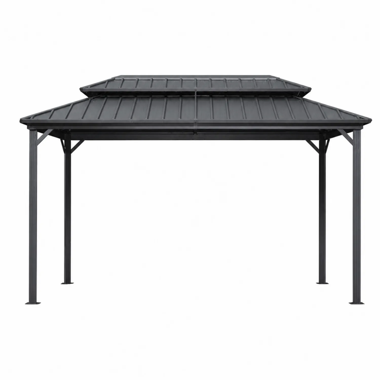 Altana metalowa z wielopoziomowym dachem antracytowa 300x400 cm