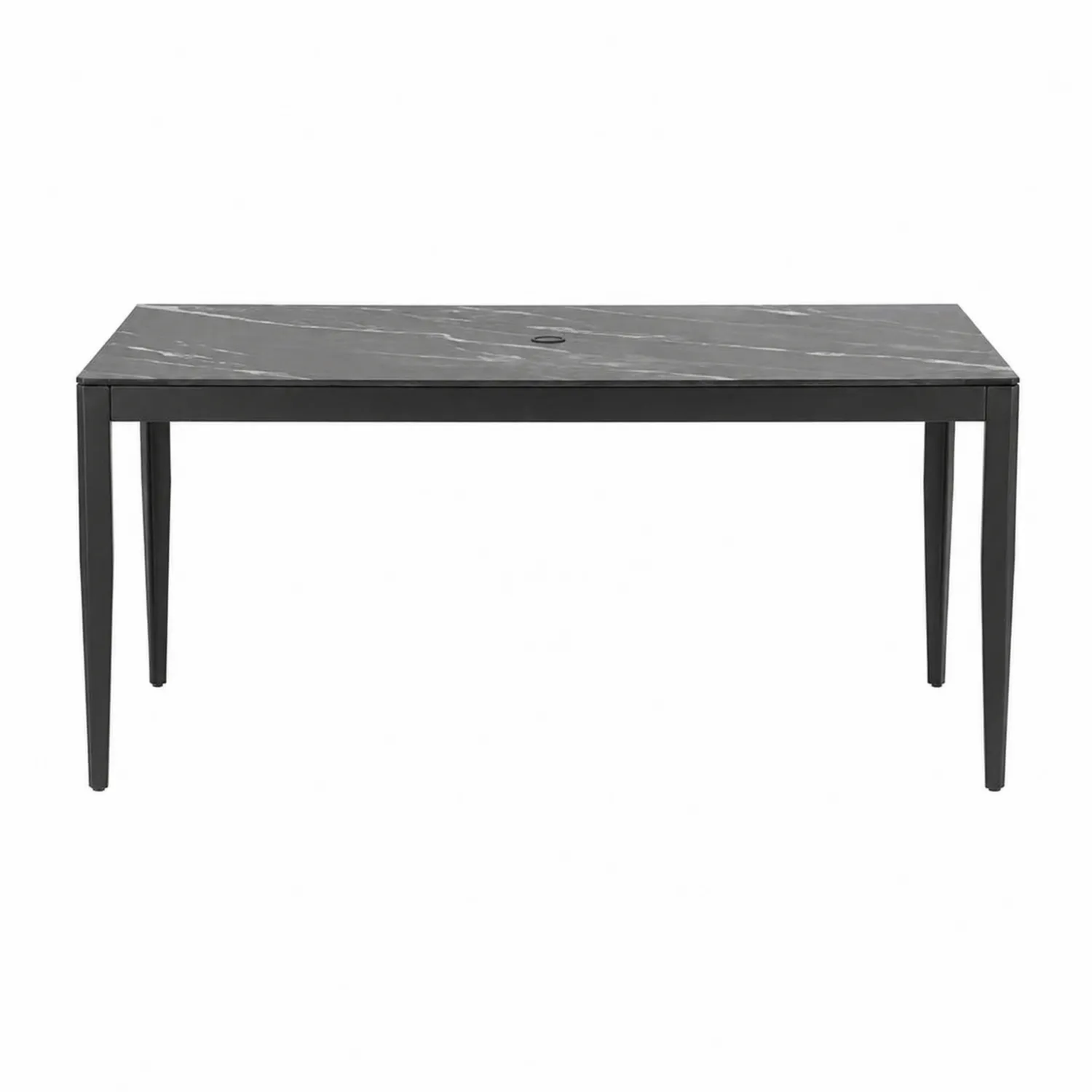 Stół ogrodowy prostokątny z blatem marmurowym 180x90x75 cm czarny