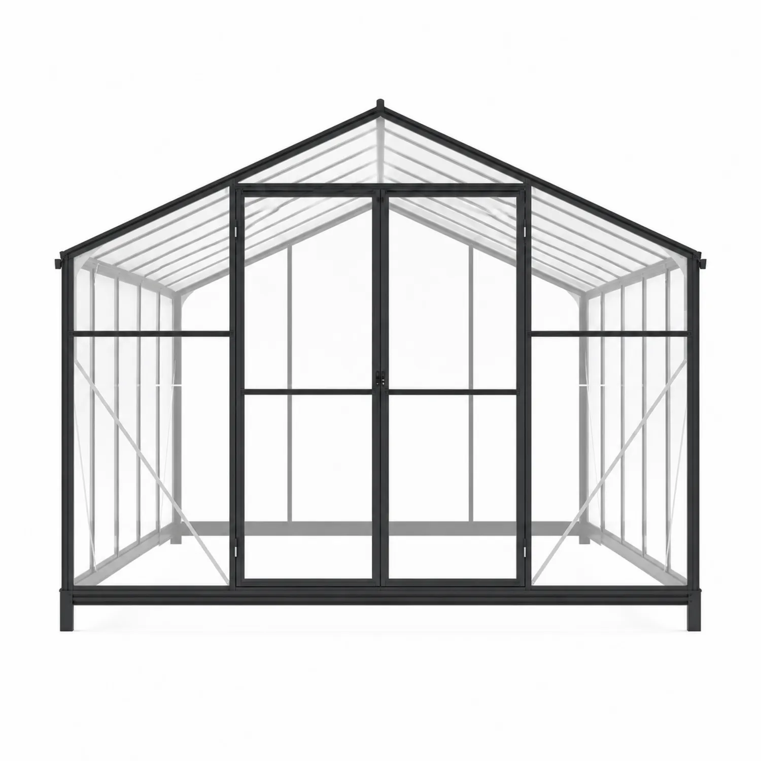 Szklarnia z aluminium i poliwęglanu 300x200x220 cm Przezroczysty/Czarny