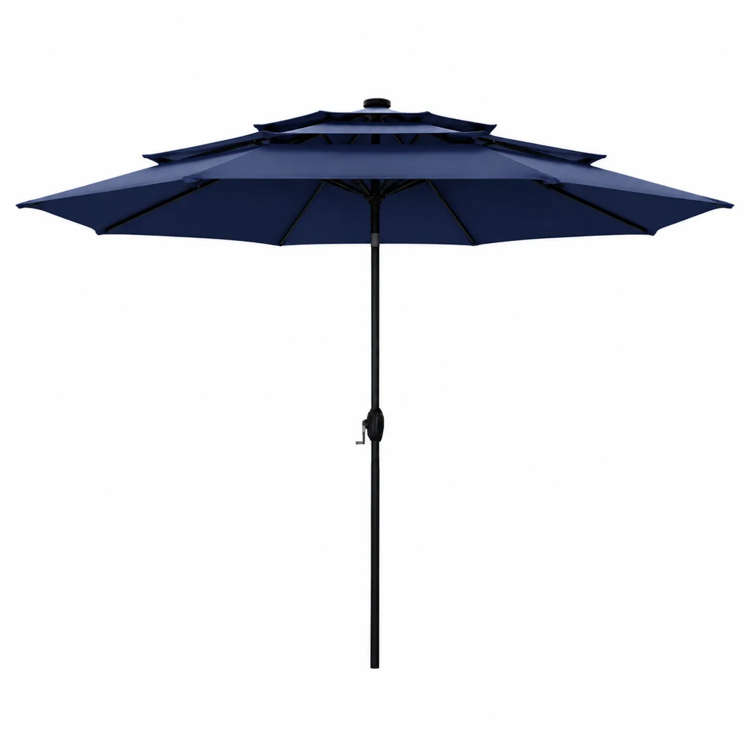 Parasol ogrodowy okrągły 300 cm poliester ciemnoniebieski