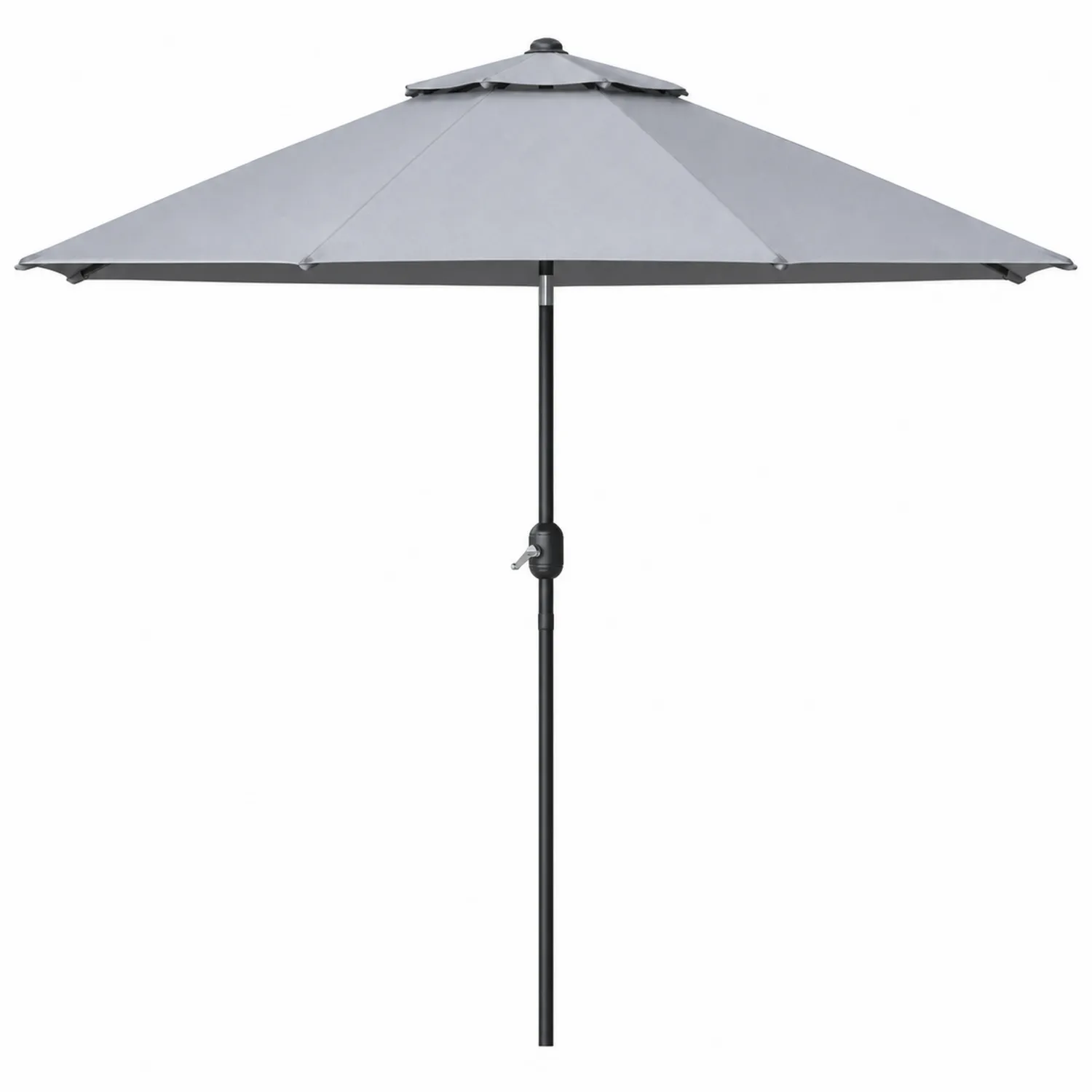 Parasol ogrodowy okrągły 300 cm szary poliester stal