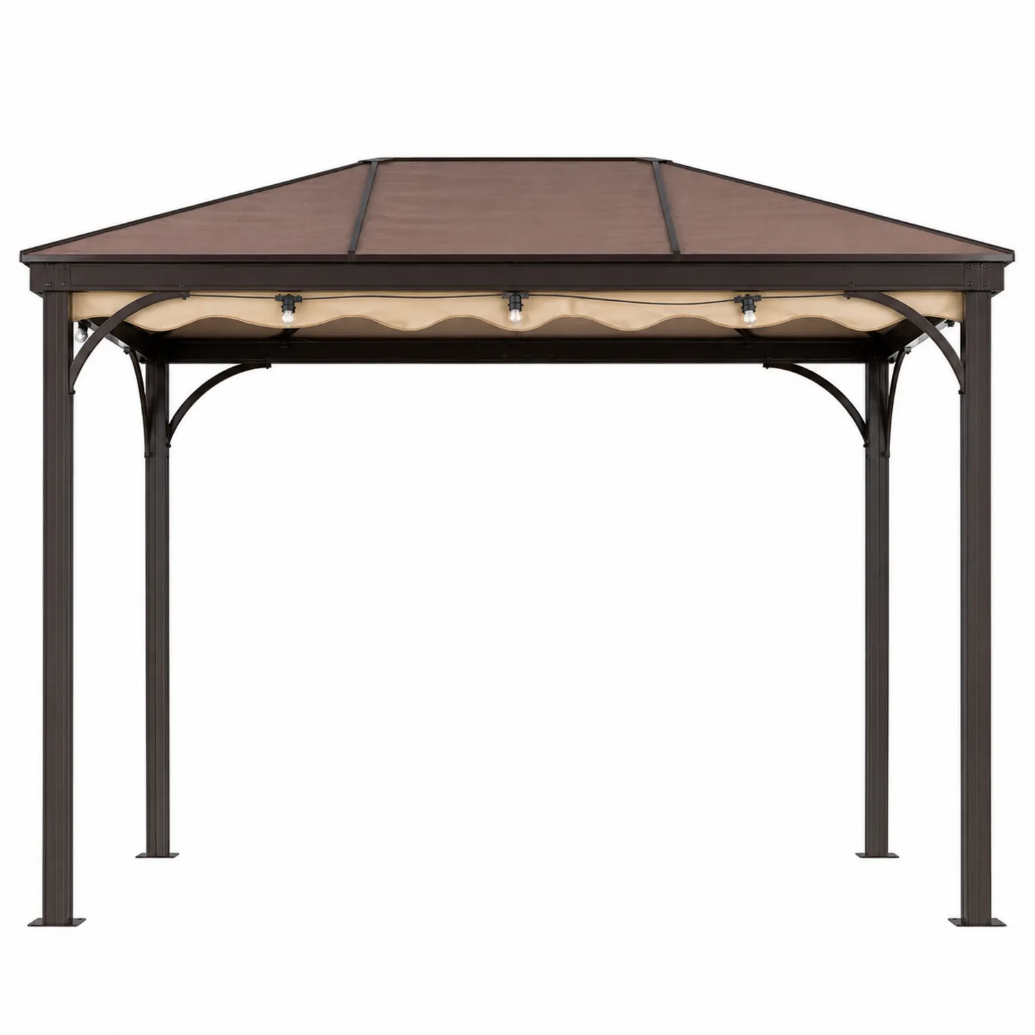 Altana aluminiowa z dachem z poliwęglanu 8 mm 300x400 cm Brązowa