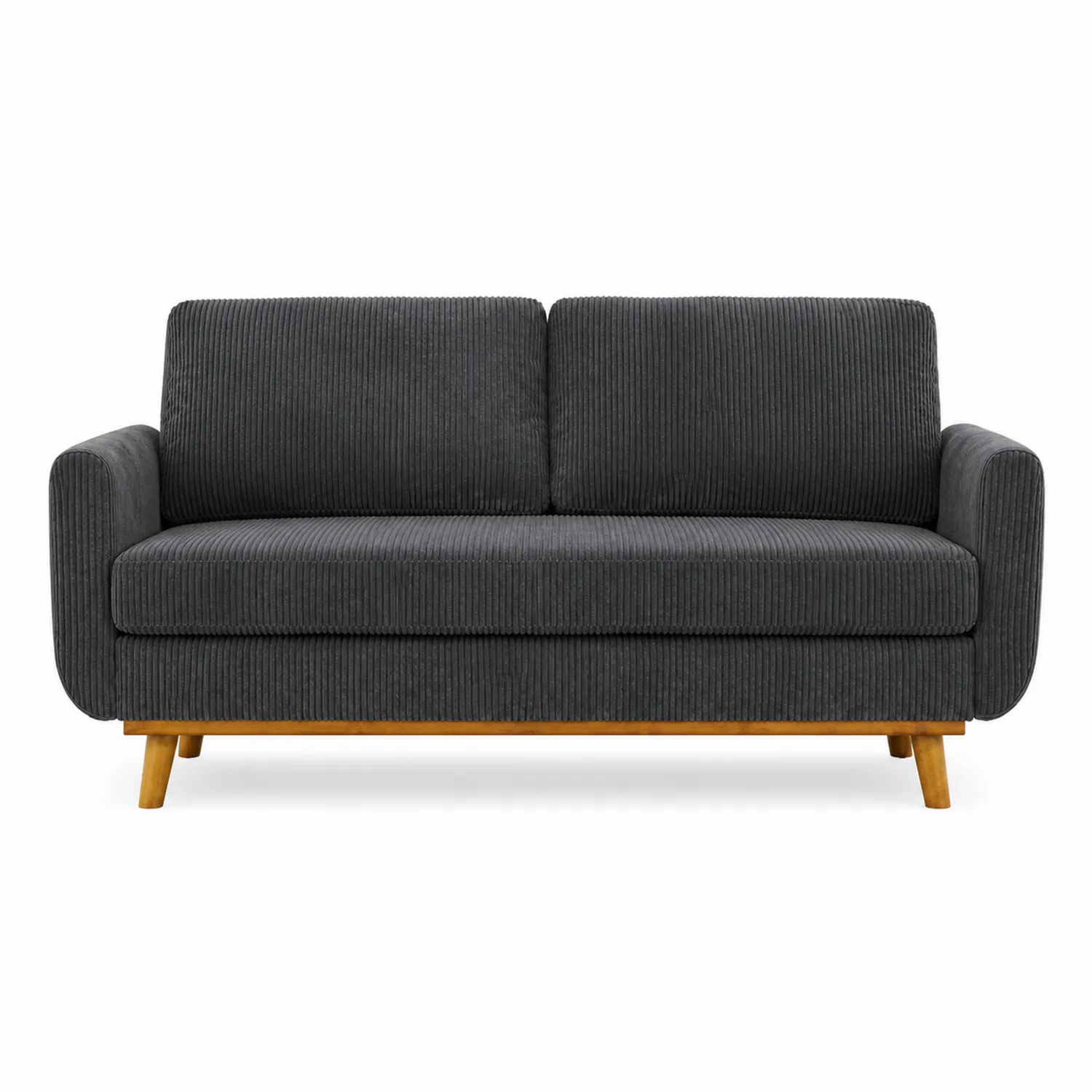 Dwuosobowa sofa sztruksowa 180 cm Grafitowa