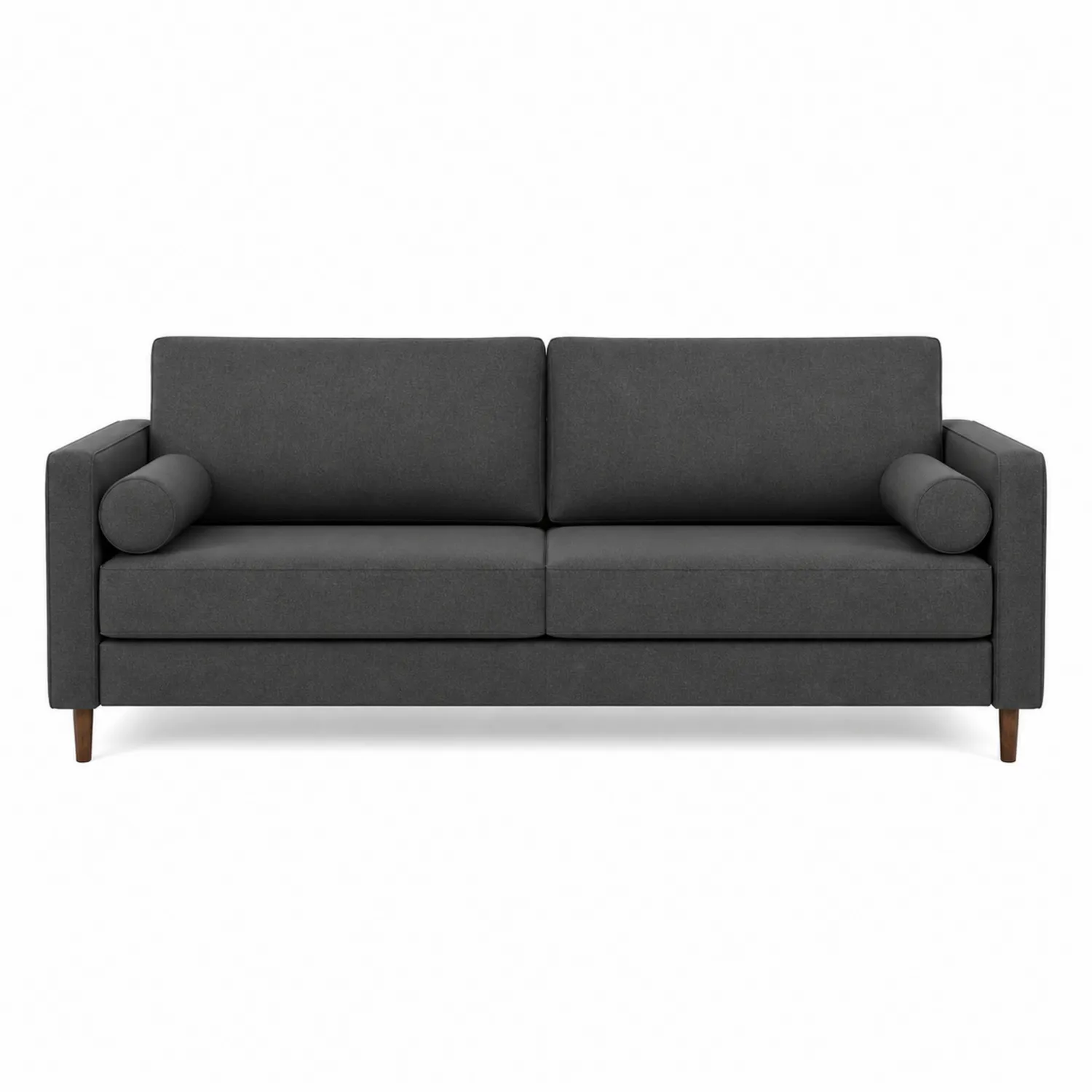 Sofa 3-osobowa z tkaniny poliestrowej szara 200 cm
