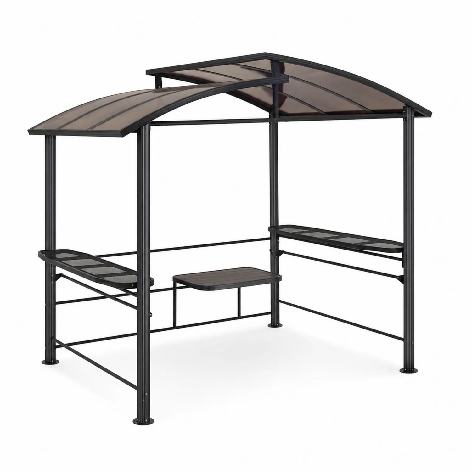 Altana ogrodowa metalowa z poliwęglanowym dachem 240x150x230 cm Antracyt