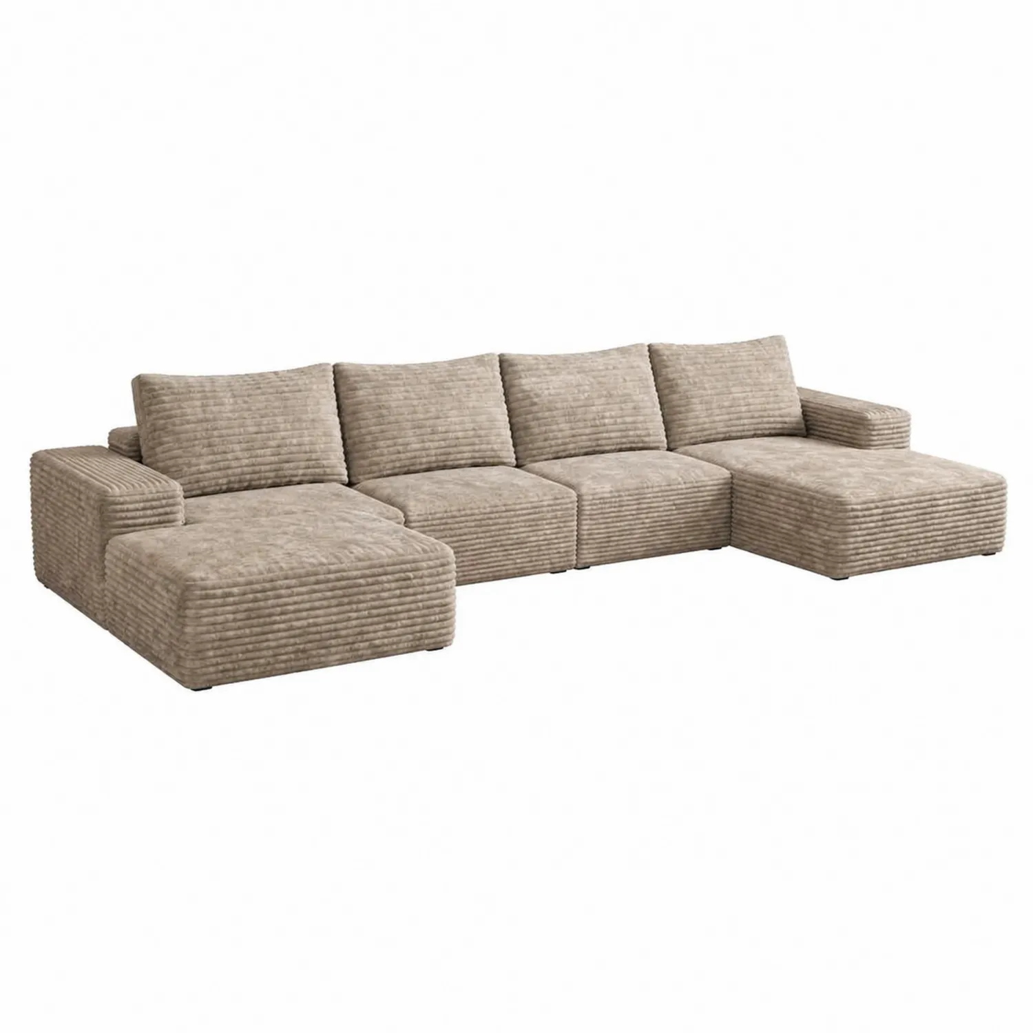 Sofa narożna z weluru Beżowy