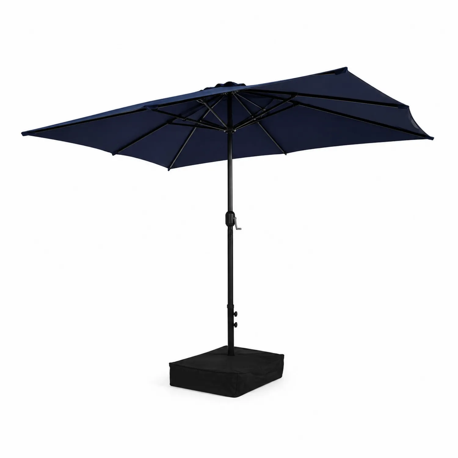 Parasol prostokątny 3x4 m Tkanina z Poliestru Niebieski Aluminium