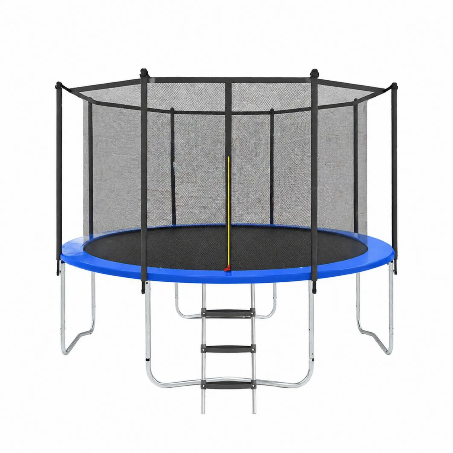 Okrągła trampolina ogrodowa 305 cm stalowa niebieska