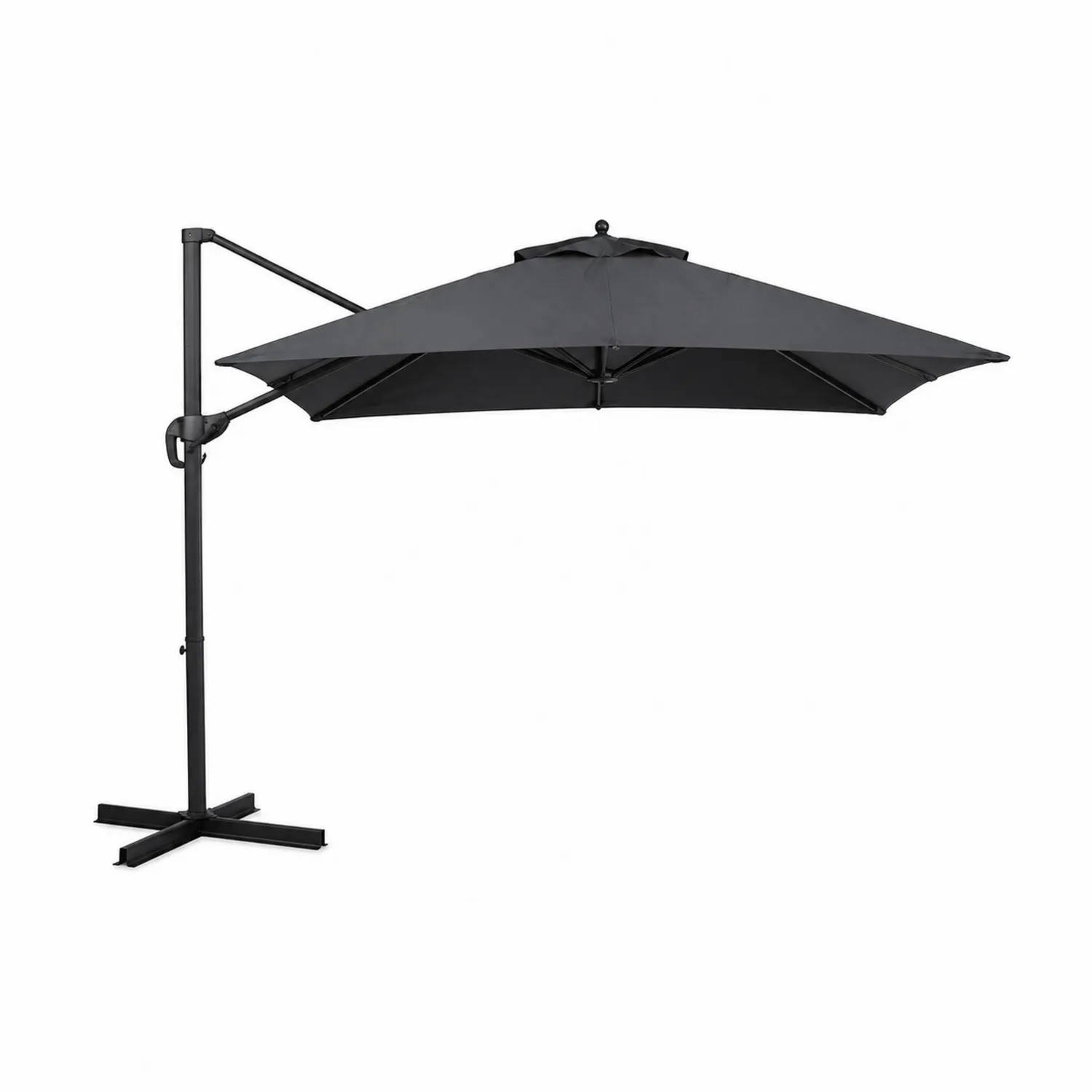 Parasol ogrodowy z bocznym ramieniem 300x400 cm antracyt poliester stal