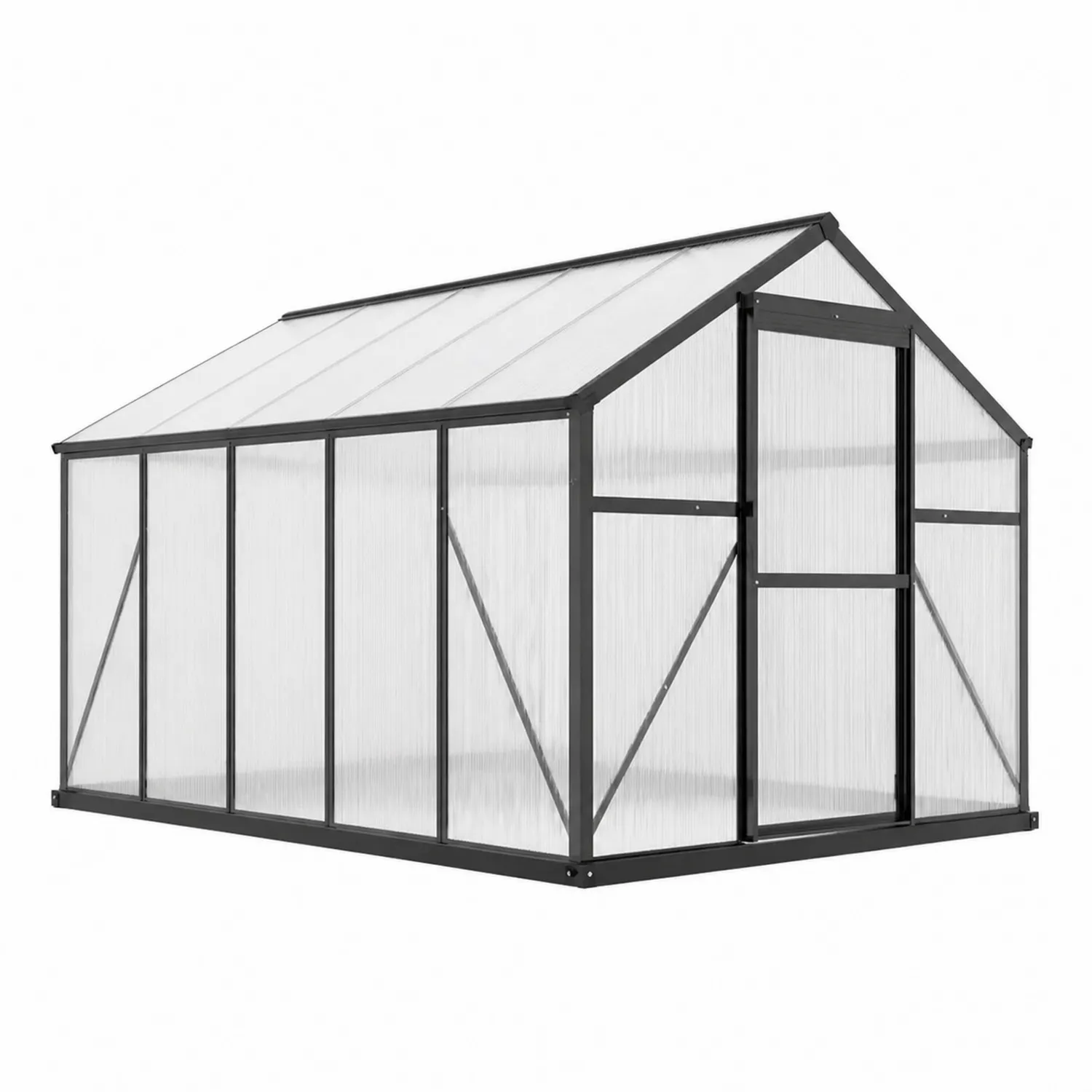 Szklarnia aluminiowa z panelami poliwęglanowymi czarna 300x200x200 cm