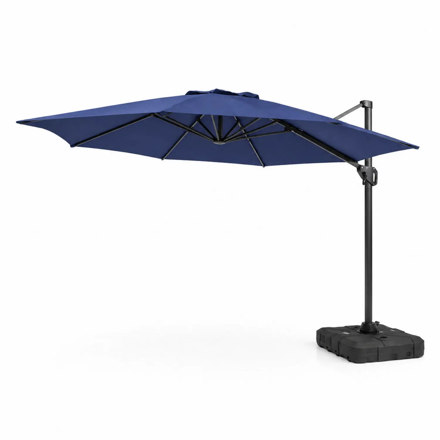 Parasol ogrodowy z bocznym ramieniem 300 cm Granatowy Aluminium