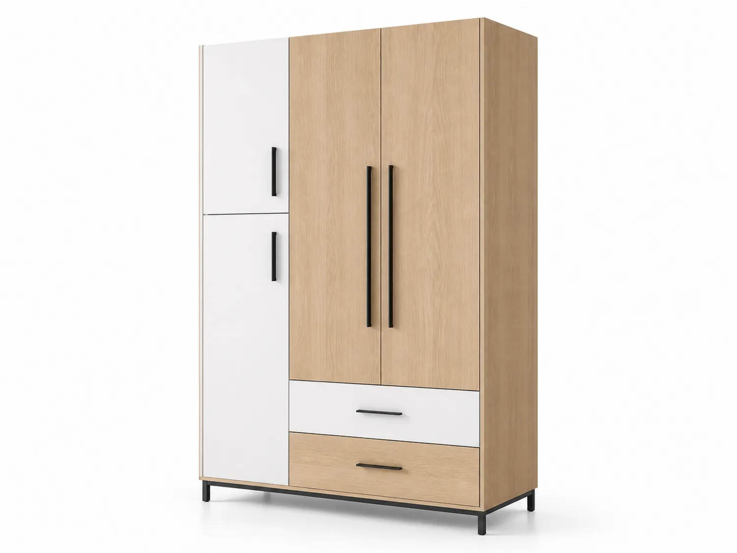 Szafa trzydrzwiowa z płyty MDF i laminatu Dąb/Biały 200 cm